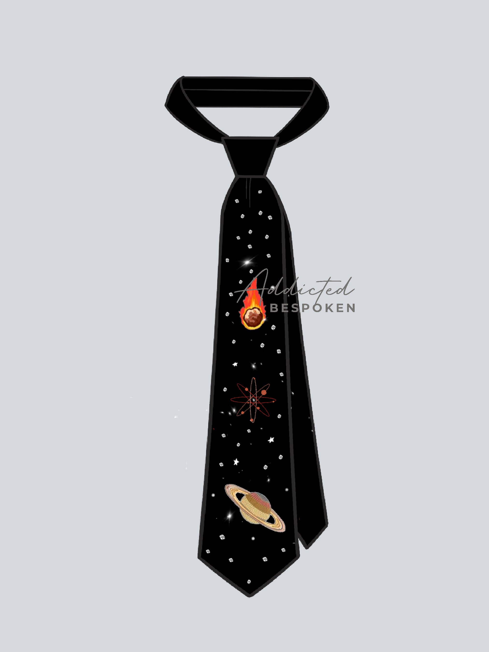 Cosmic Elegance Embroidered Tie