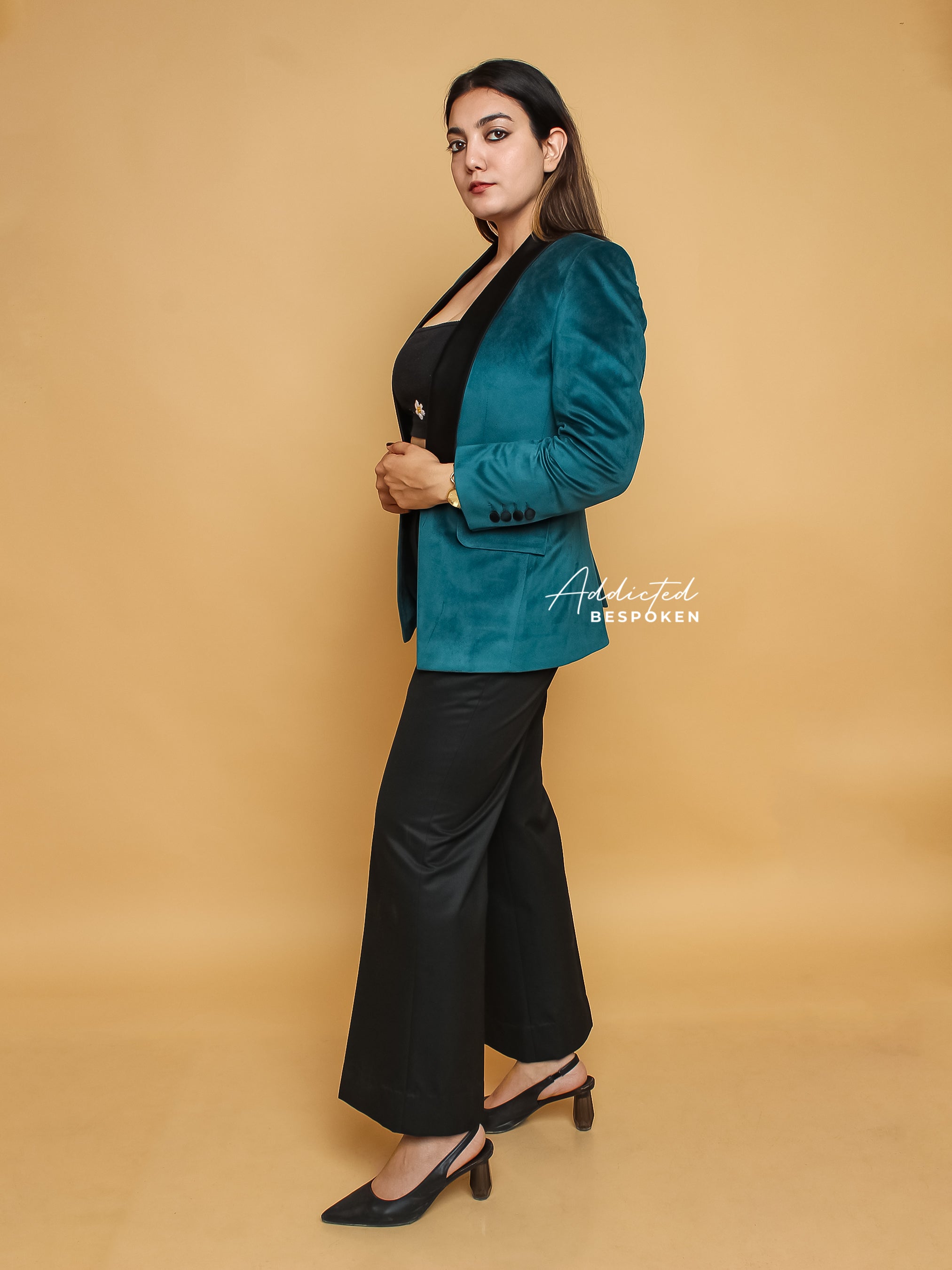 Emerald Green Velvet Blazer(CLS)