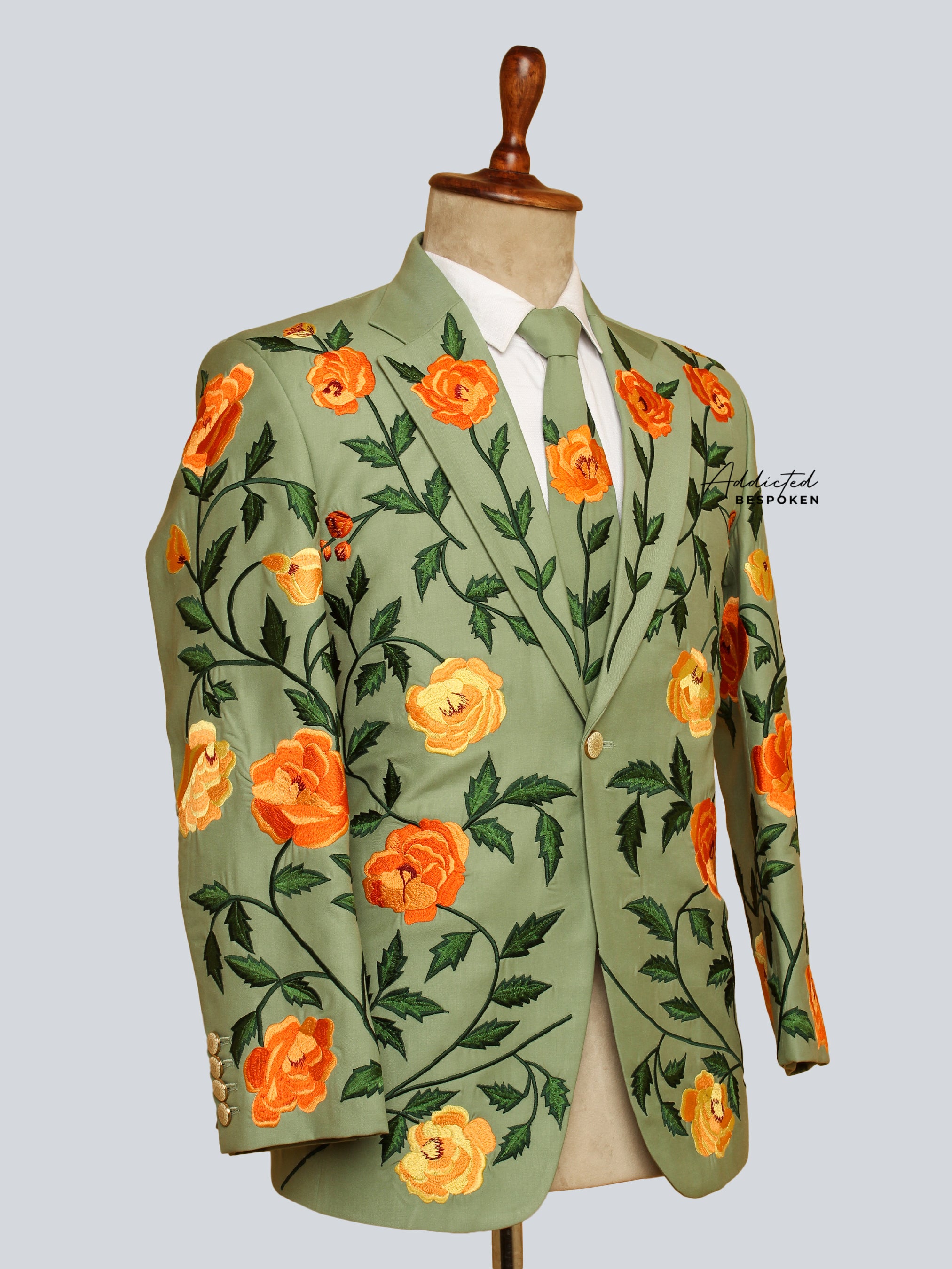 Premium Floral Embroidered Suit