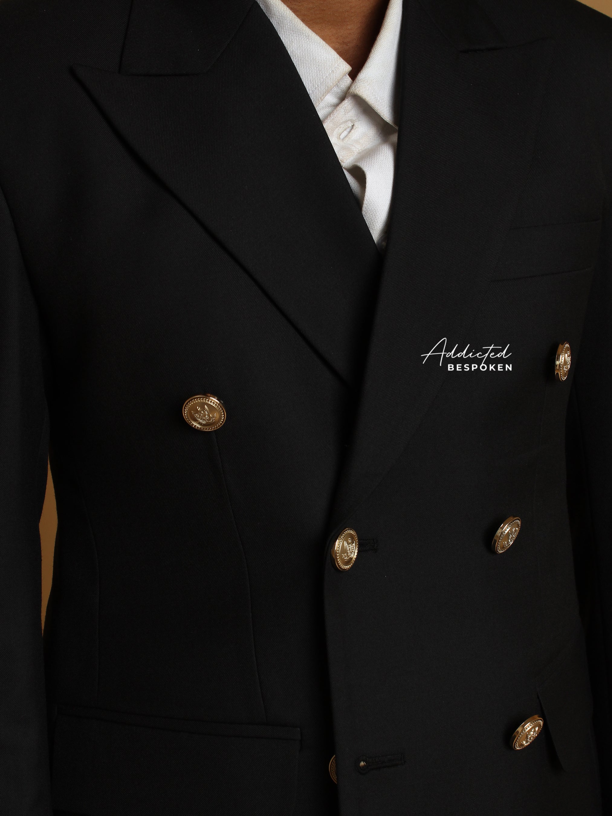 Black Double-Breasted Prom Suit