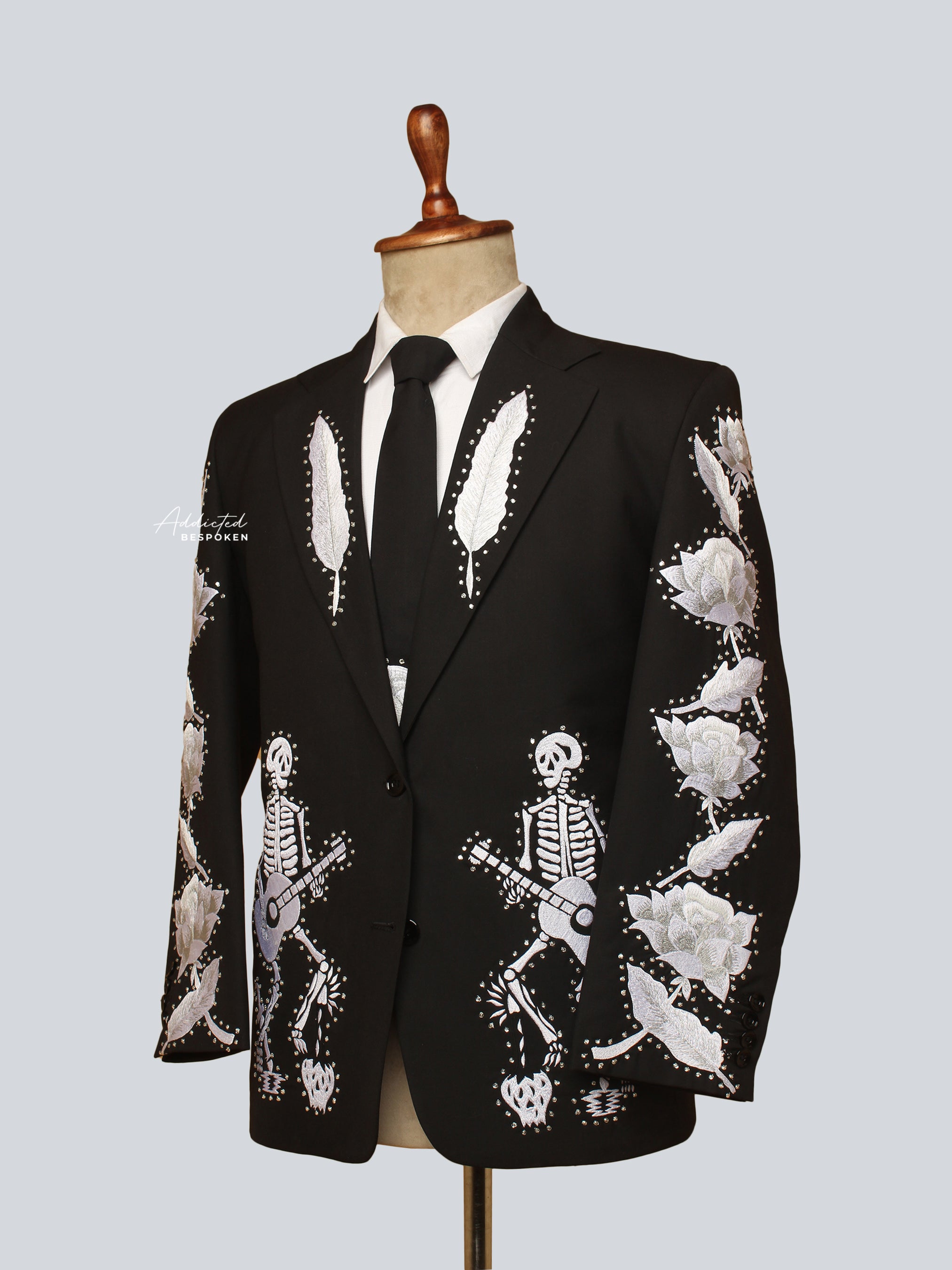 Skeleton Floral Western Suit