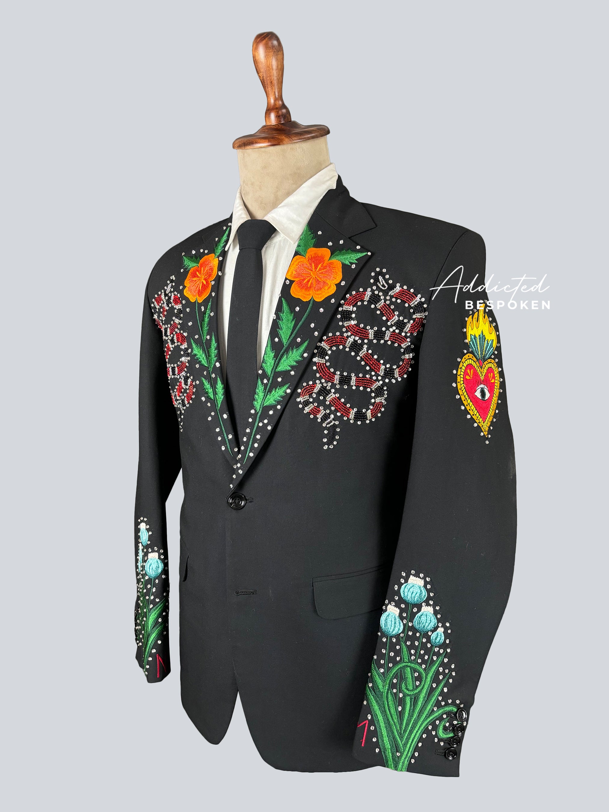 Rhinestone Embroidered Suit