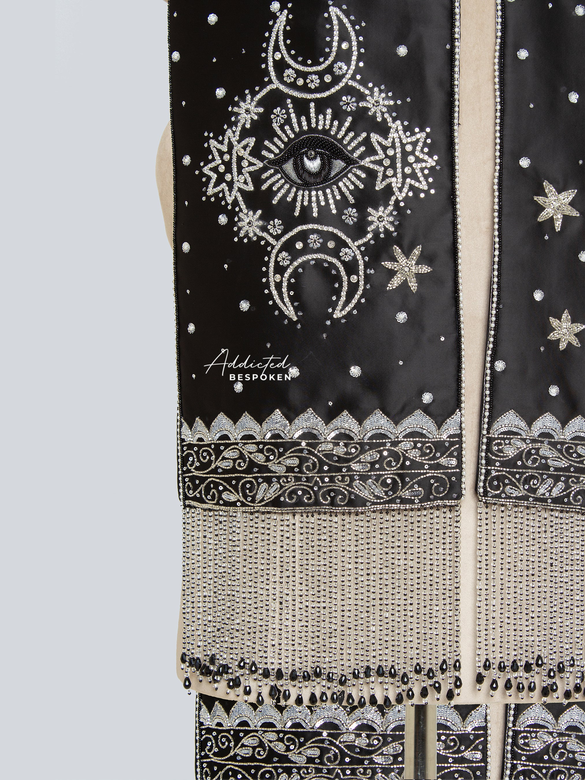 Western Silver Embellished Scarf