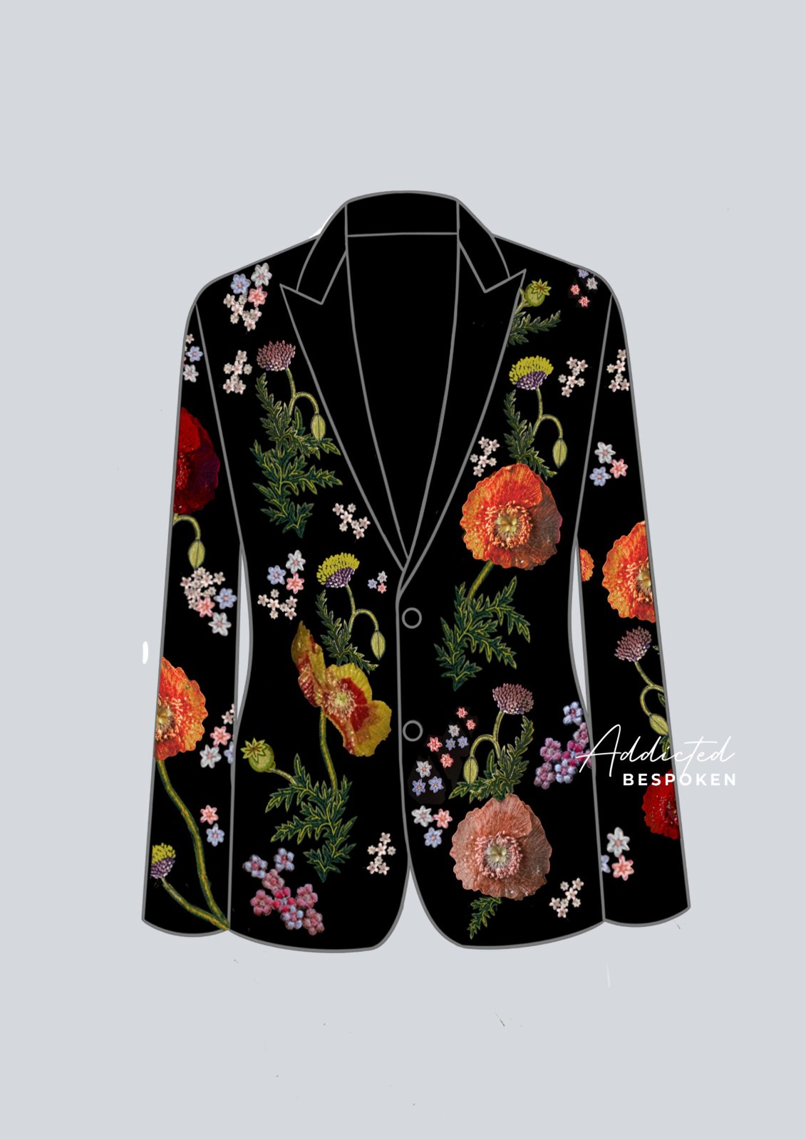 Custom Floral Western Groomswear