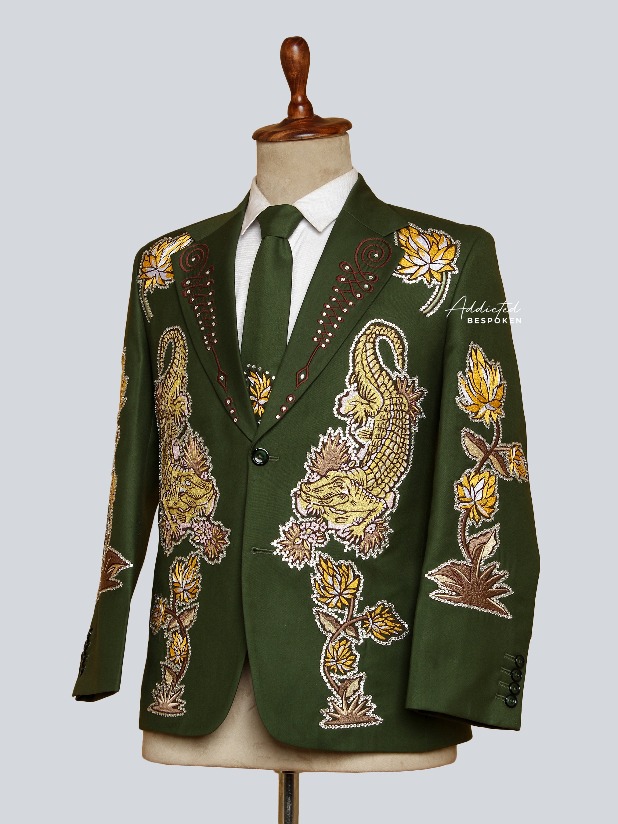 Crocodile Embellished Cowboy Suit