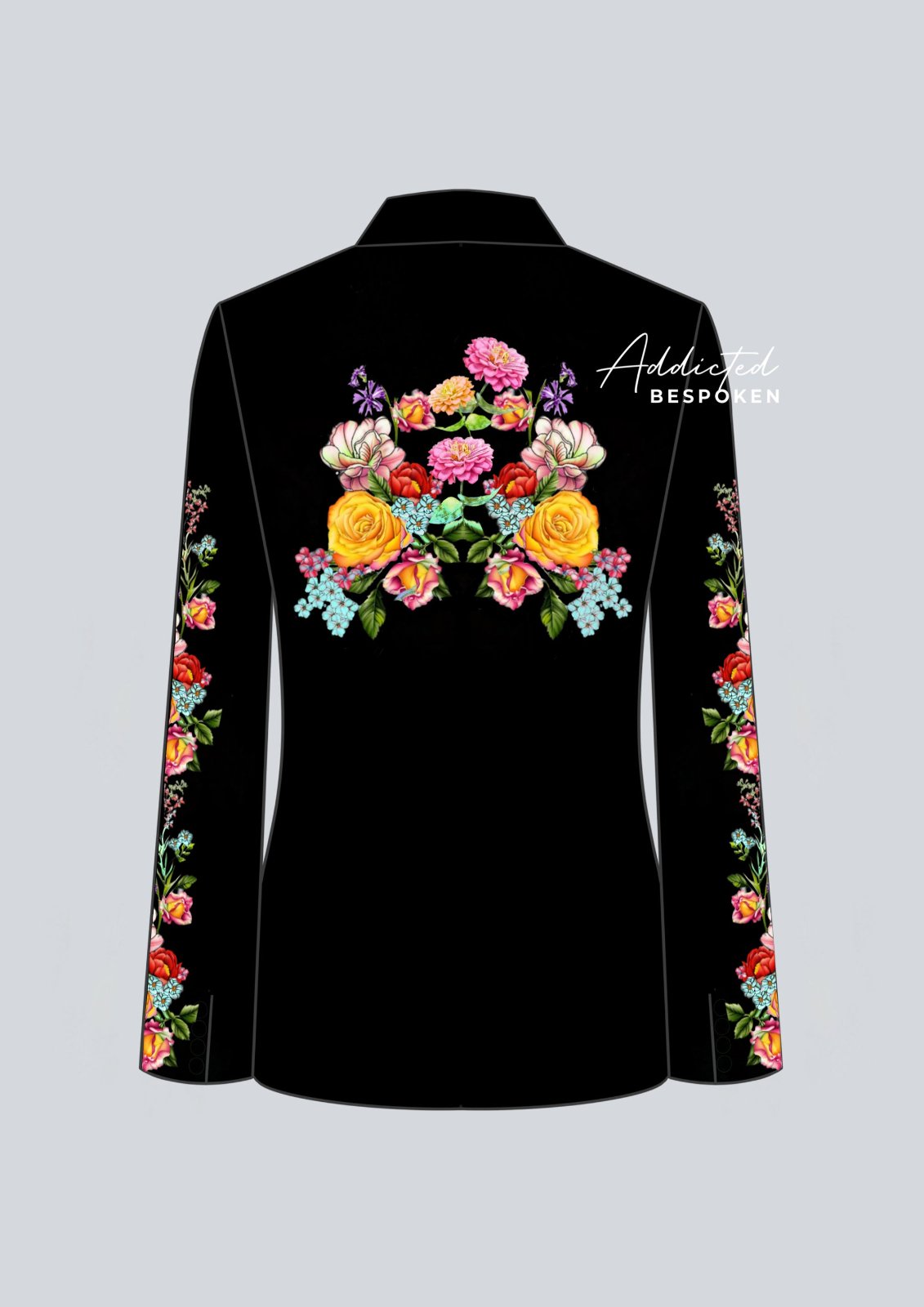 Flora & Fauna Embroidered Black Suit