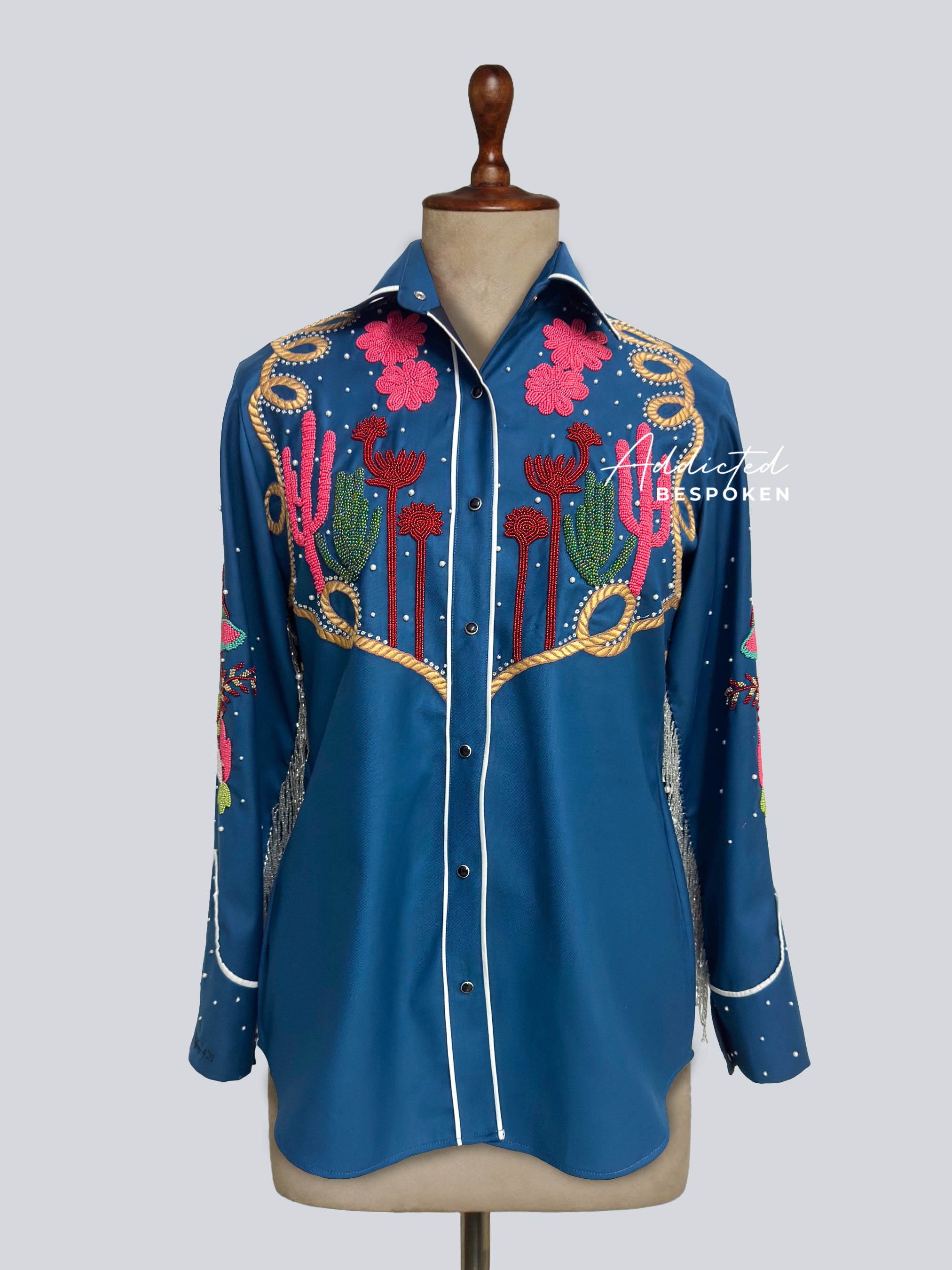 Handcrafted Floral Beaded Shirt