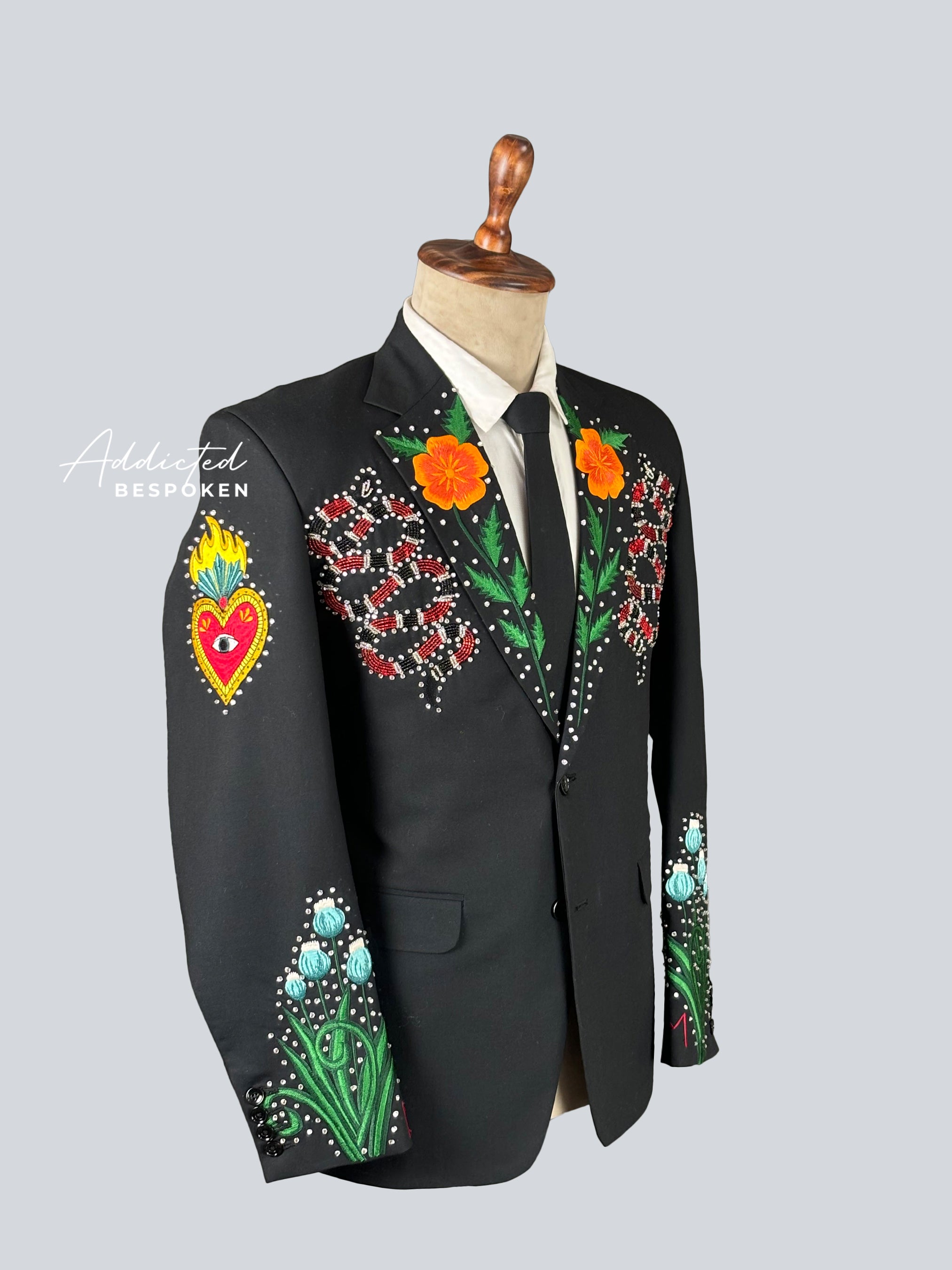 Rhinestone Embroidered Suit