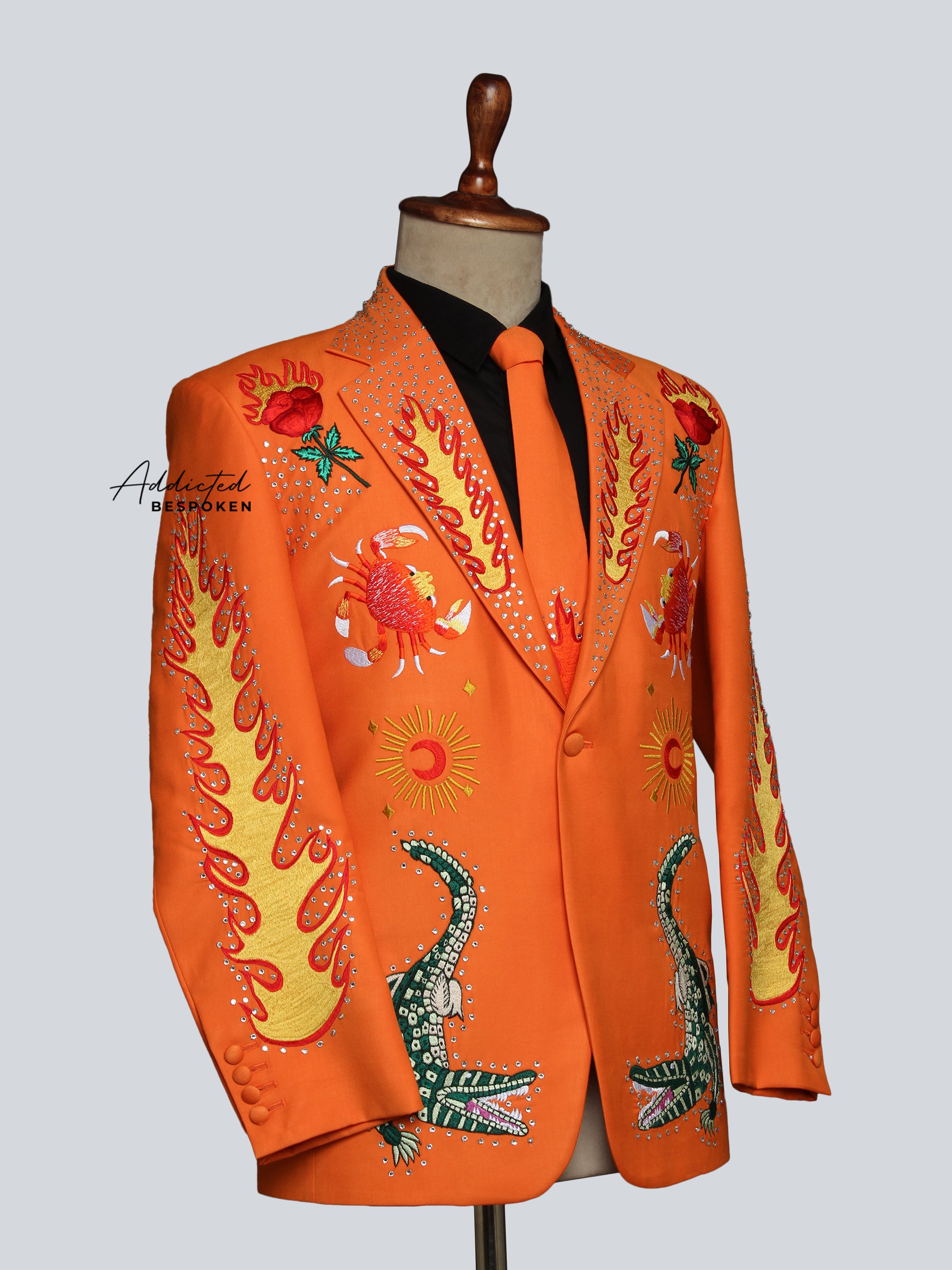 Crocodile Embroidered Suit