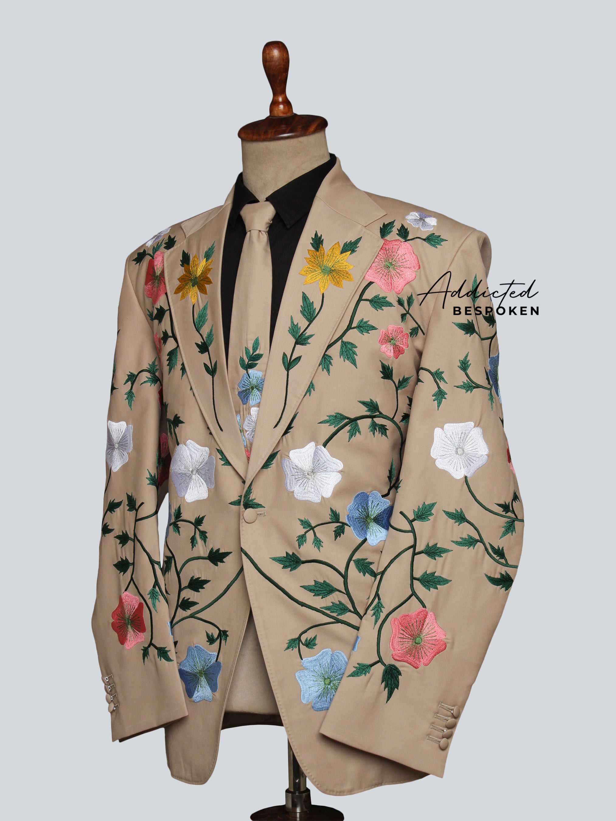 Multicolor Floral Embroidered Suit