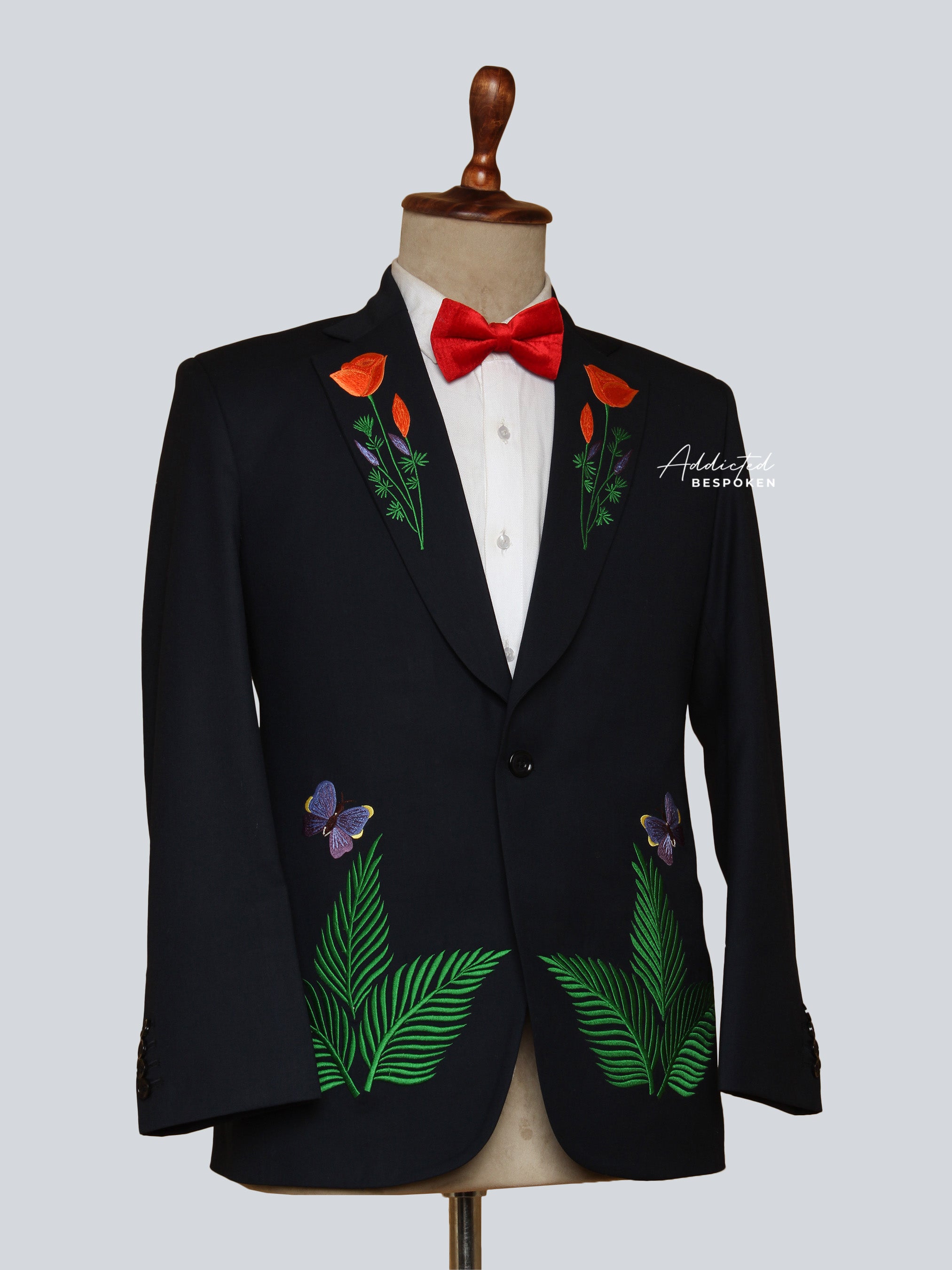 Butterfly & Floral Embroidered Suit