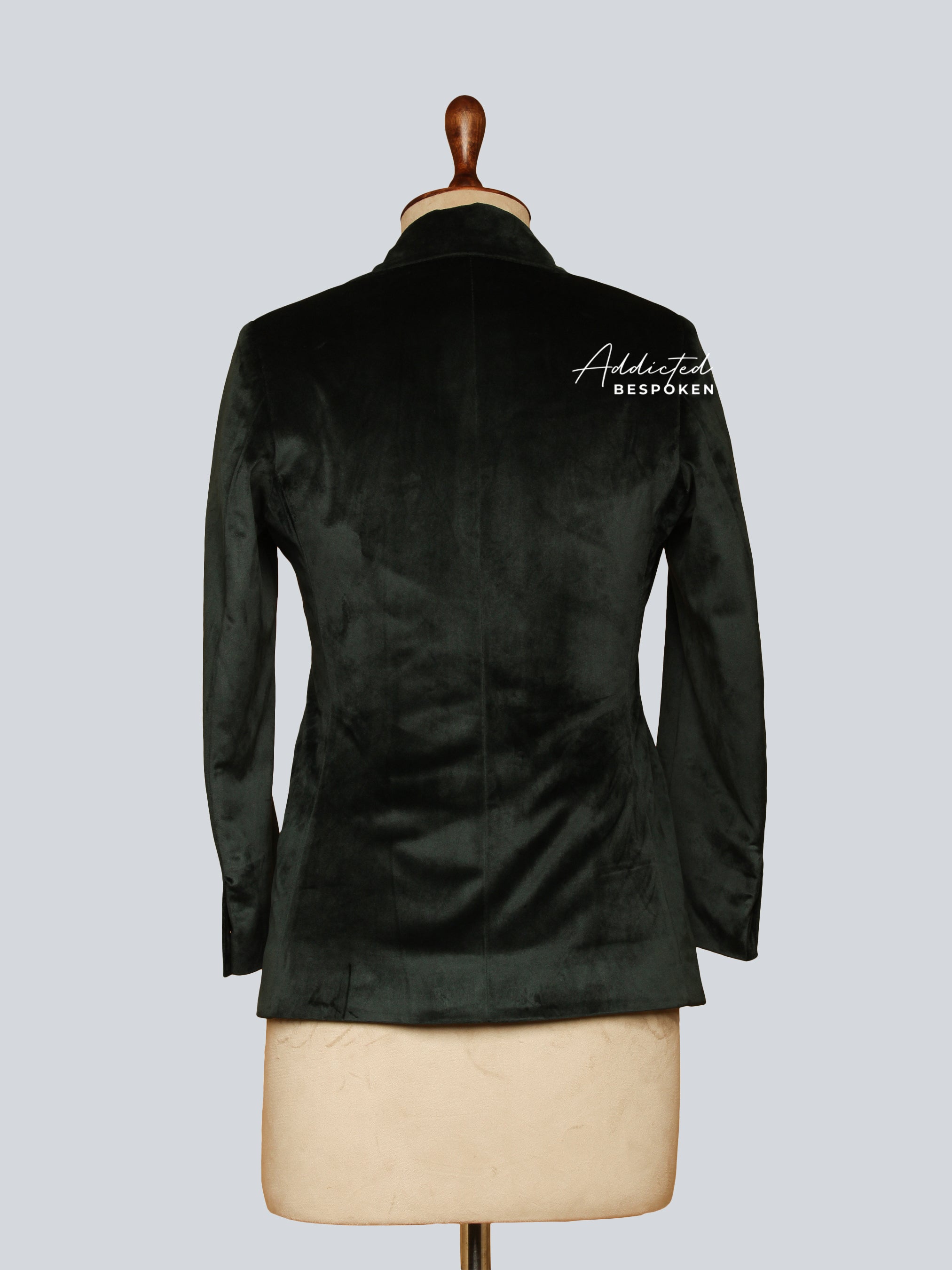 Green Velvet Double Breasted  Blazer