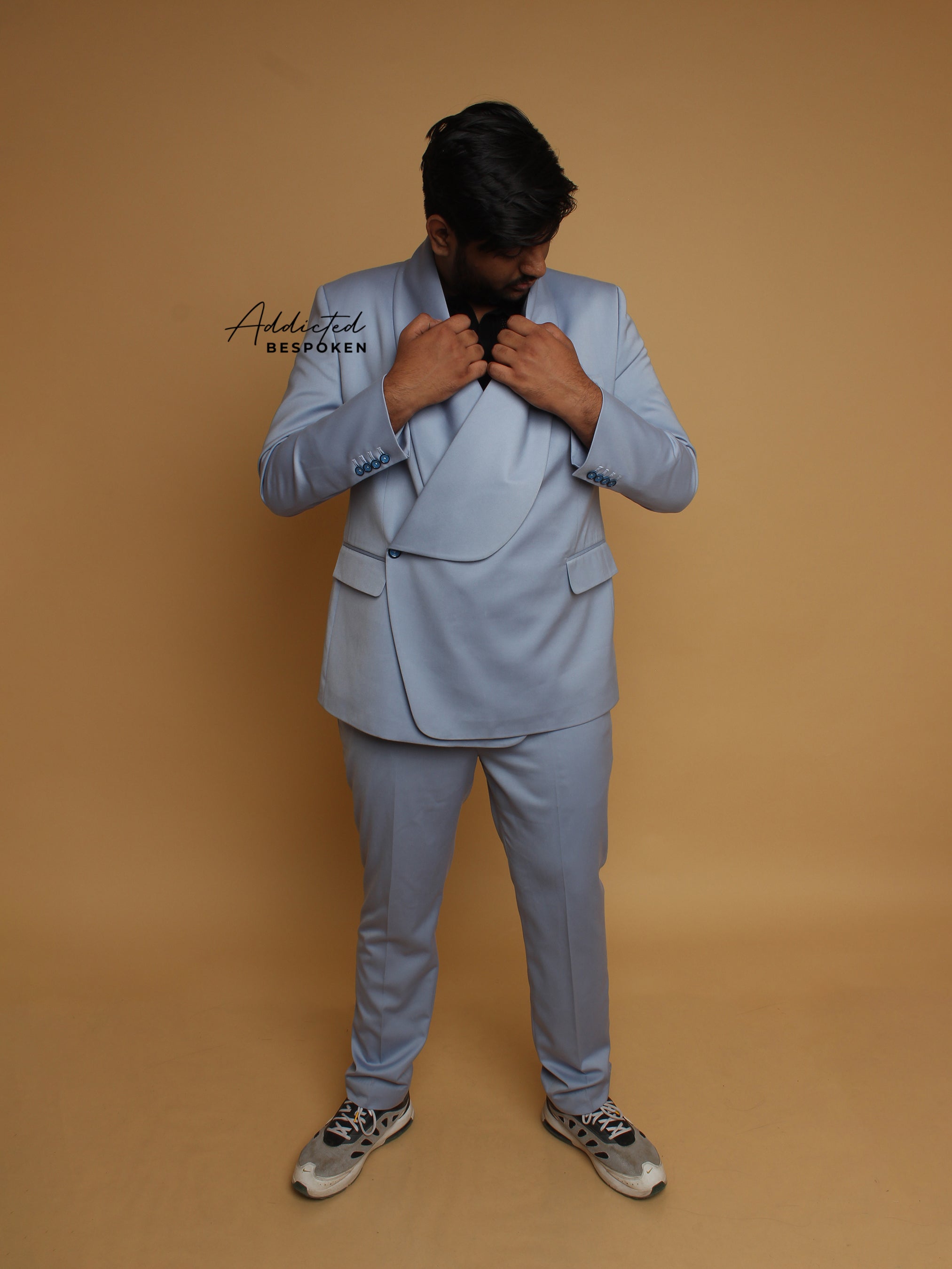 Modern Overlap Blazer Suit