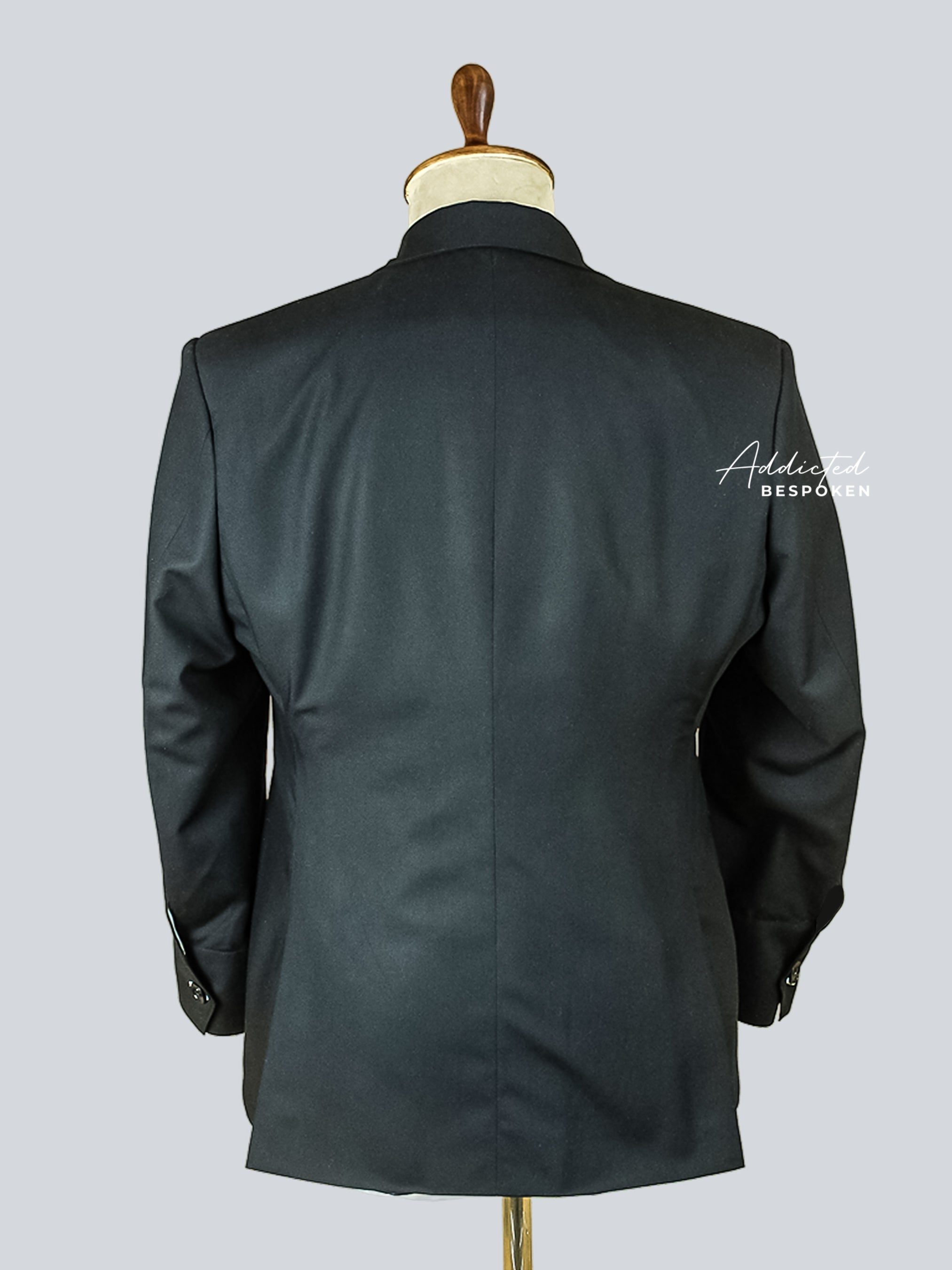 Tailored Black Cotton Safari Blazer