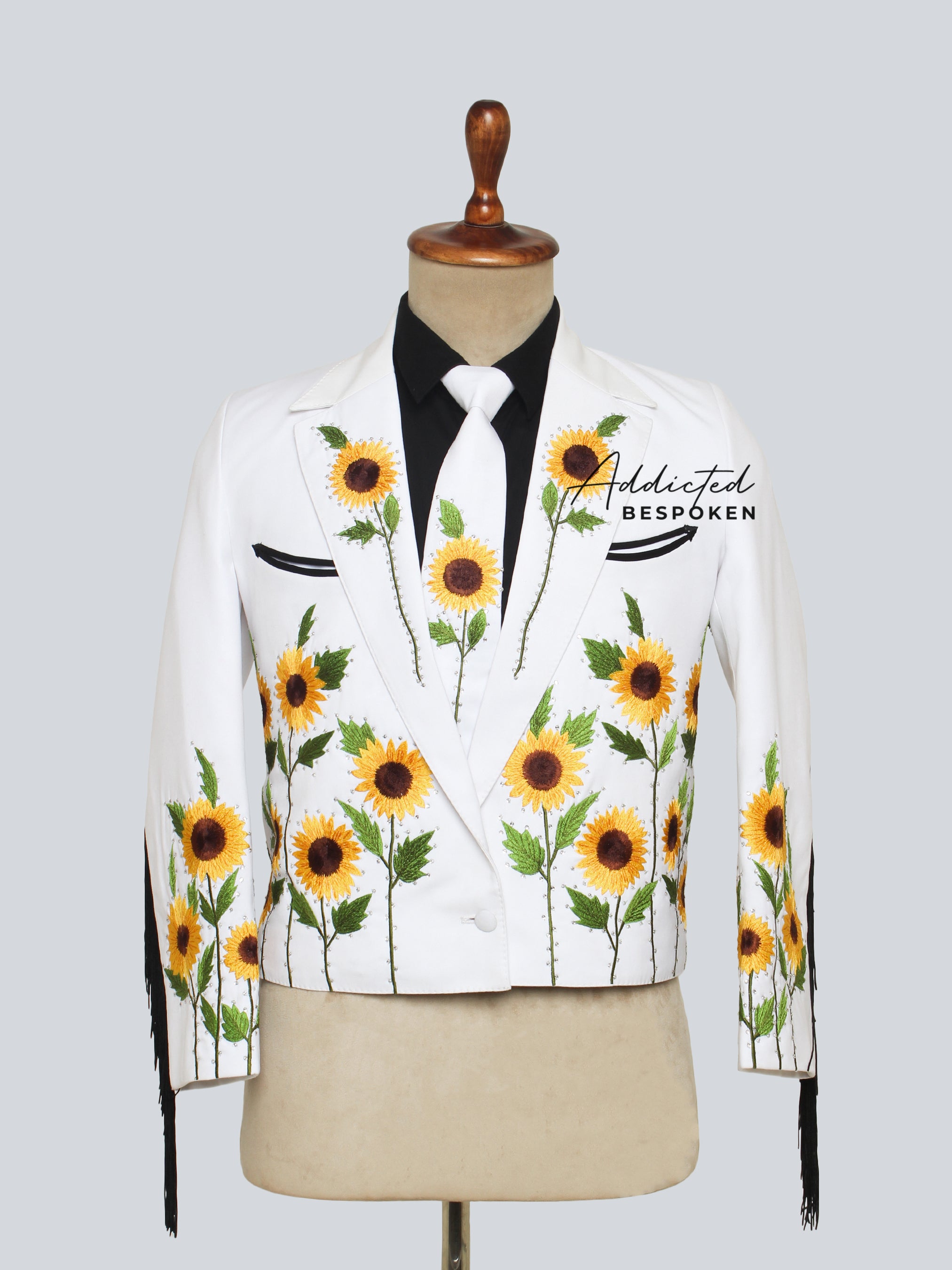 Radiant Sunflower-Themed Bespoke Attire