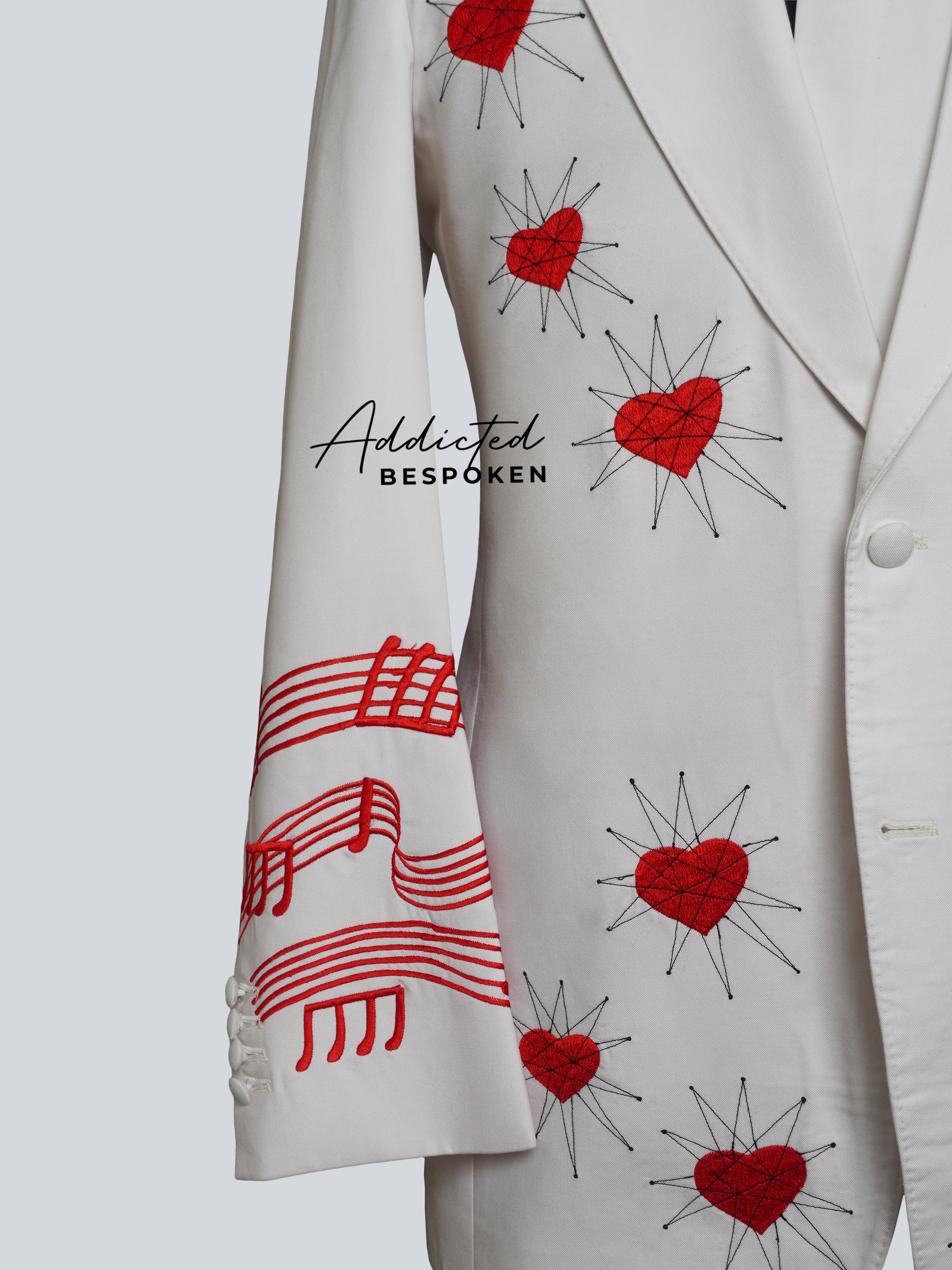 Hearts & Music Notes Embroidered Suit