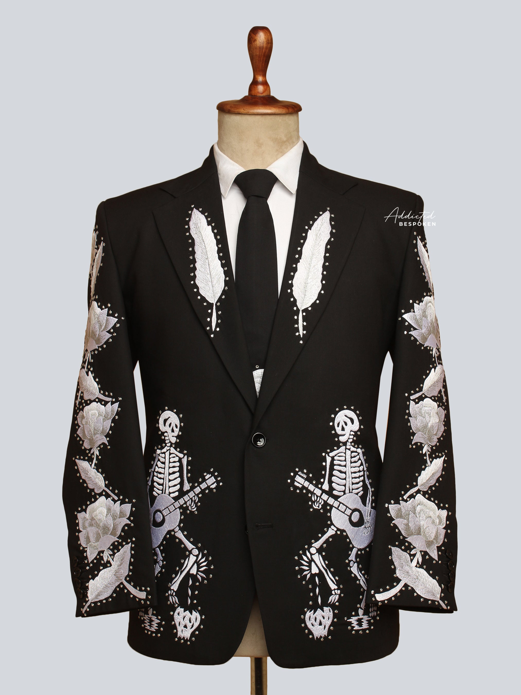 Skeleton Floral Western Suit