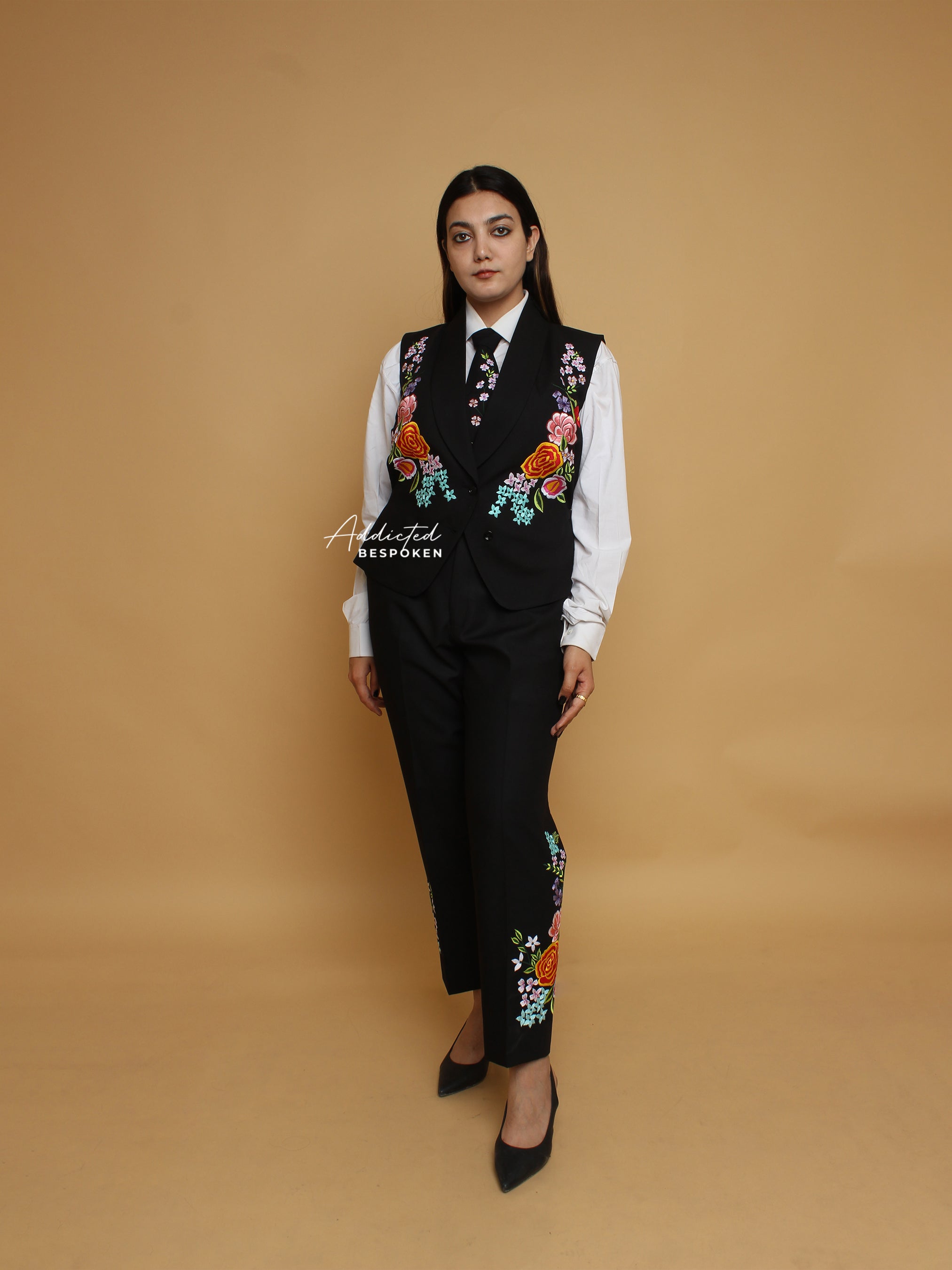 Flora & Fauna Embroidered Rhinestone Suit