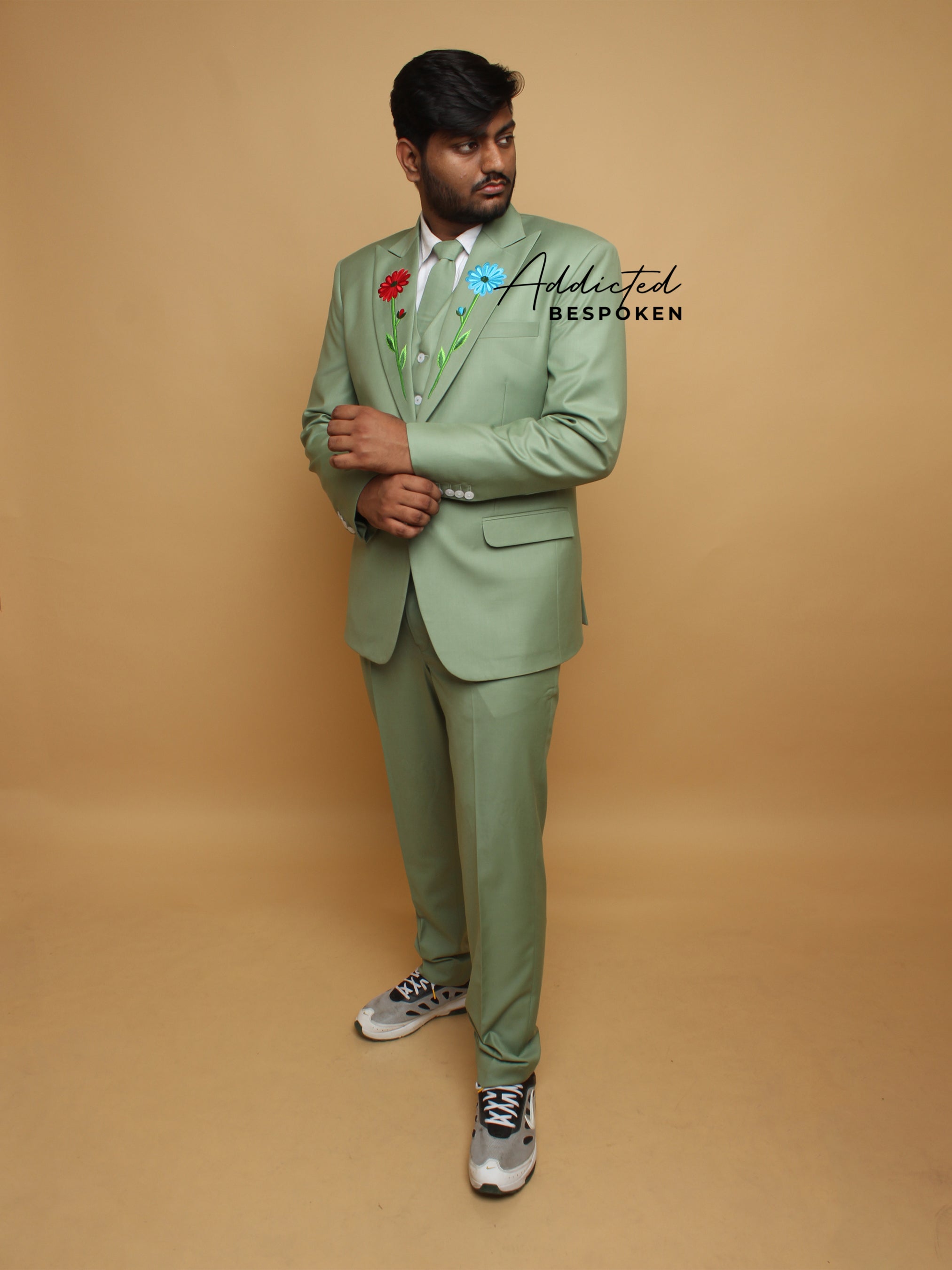 Emerald Floral Wedding Suit