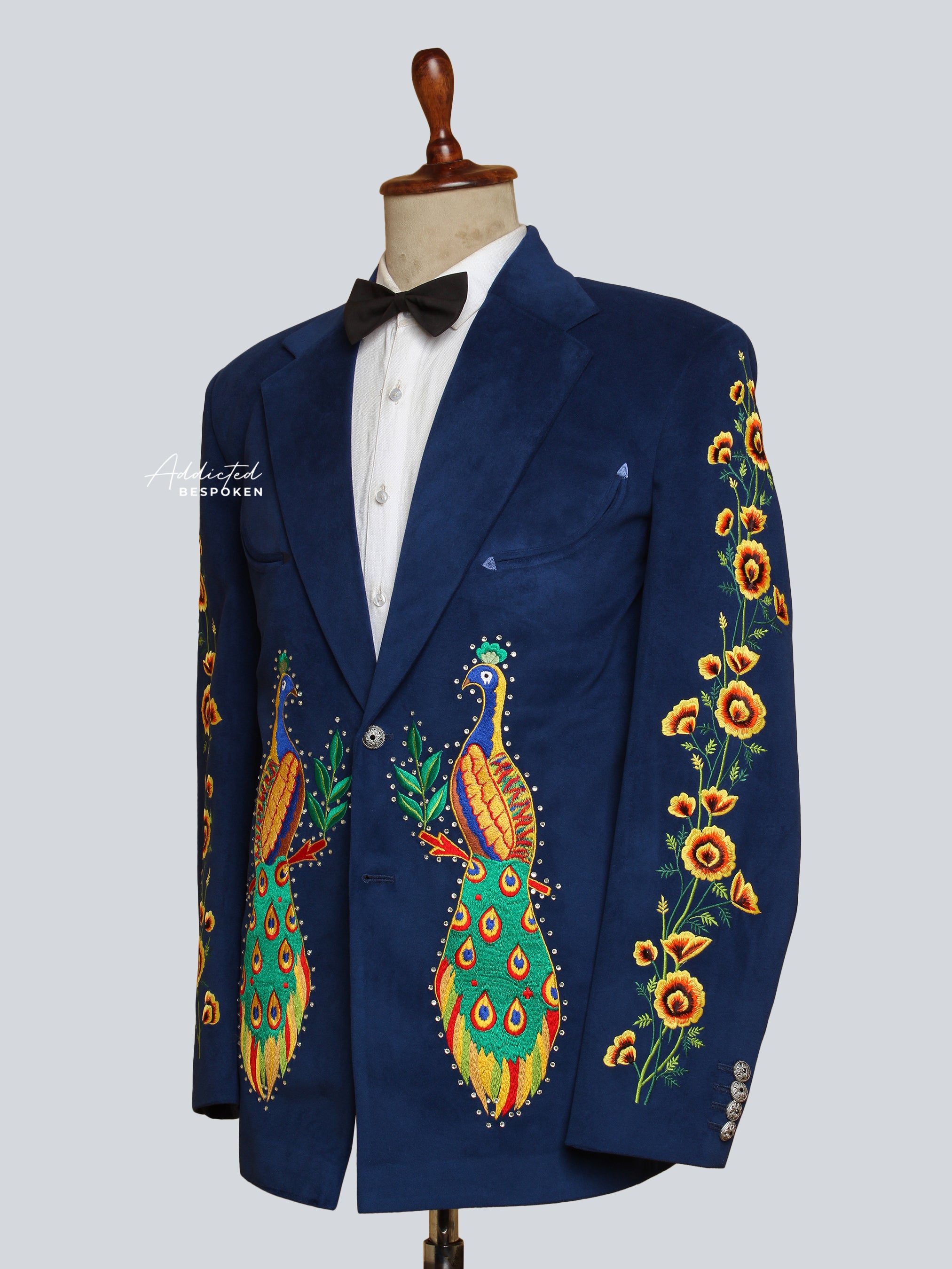 Peacock Embroidered Suit