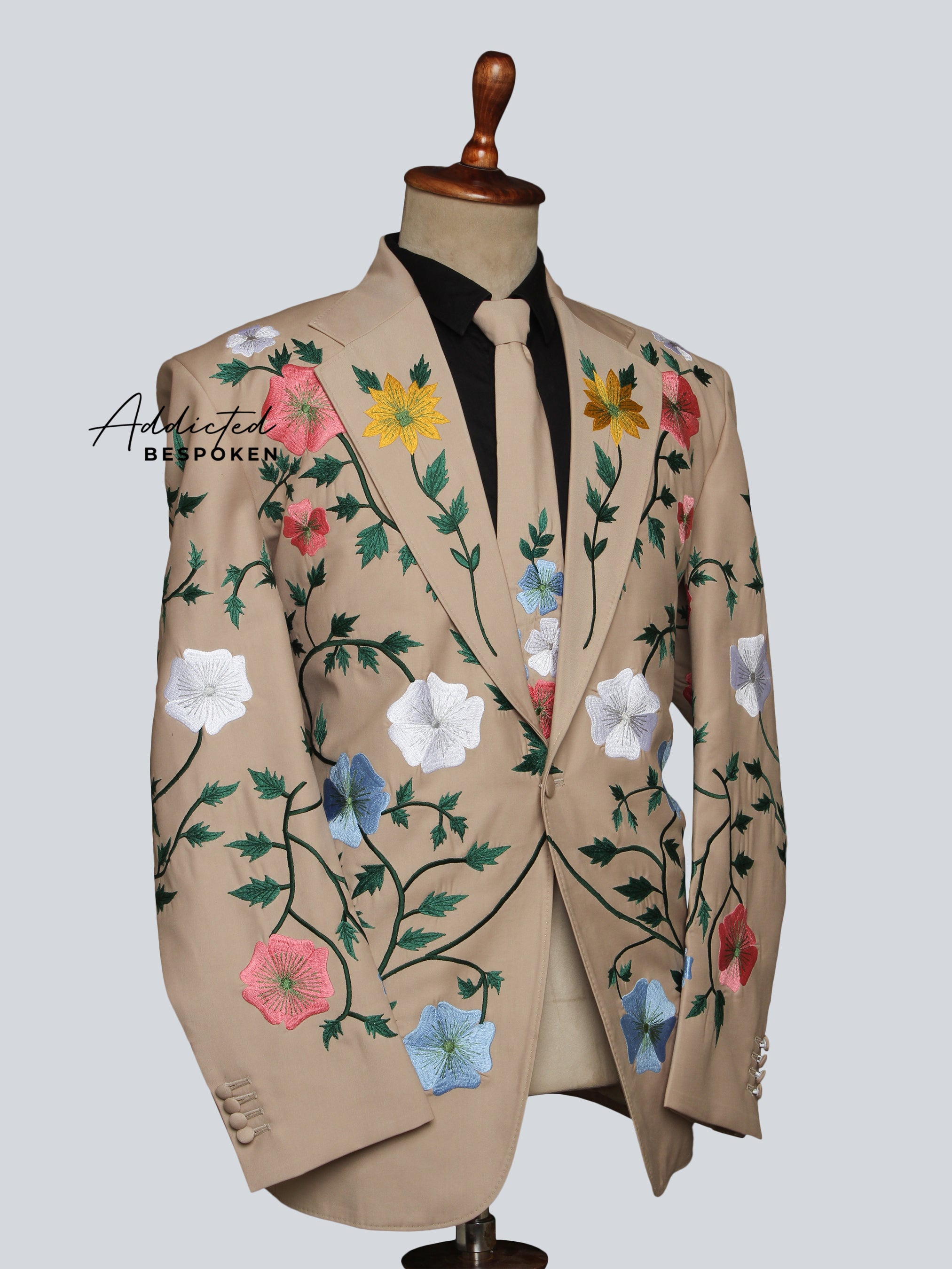 Multicolor Floral Embroidered Suit