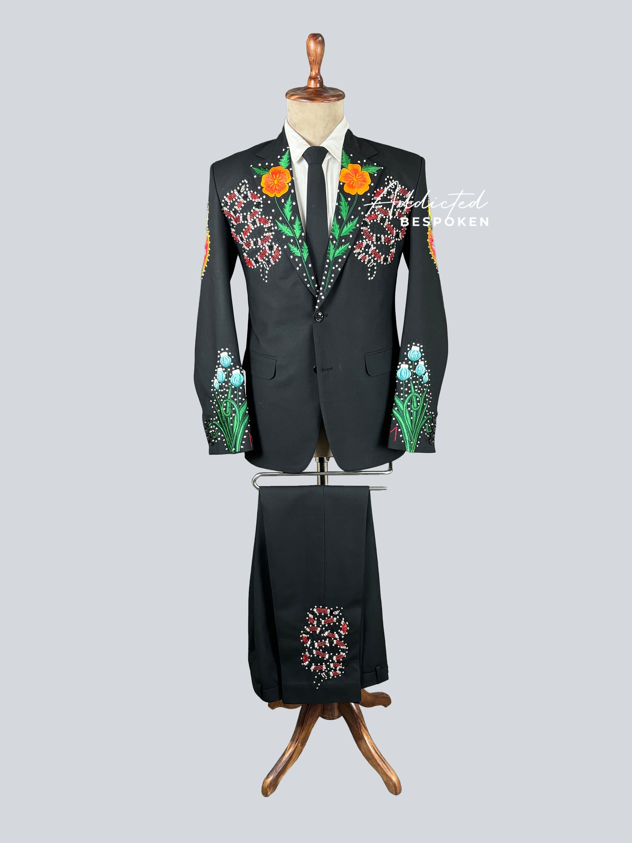 Rhinestone Embroidered Suit