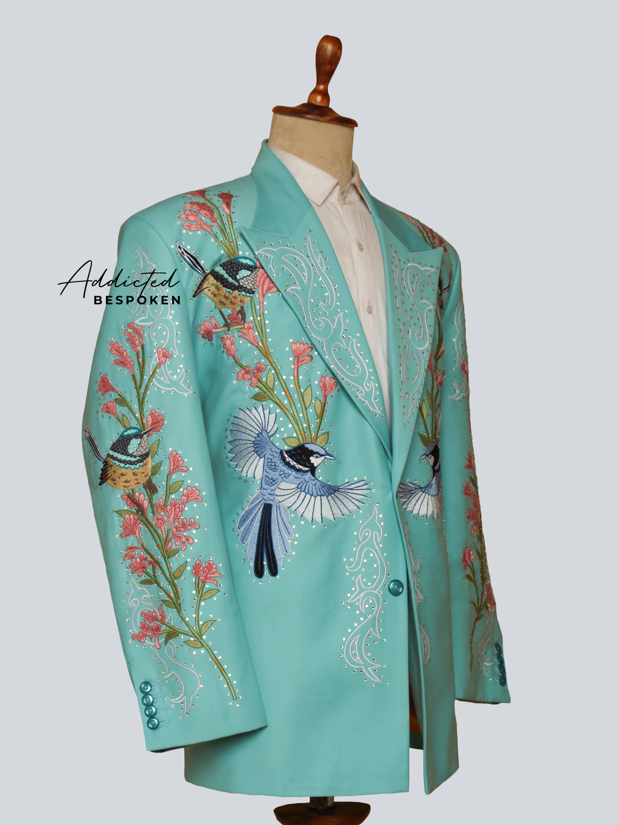 Pastel Meadow Embroidered Suit