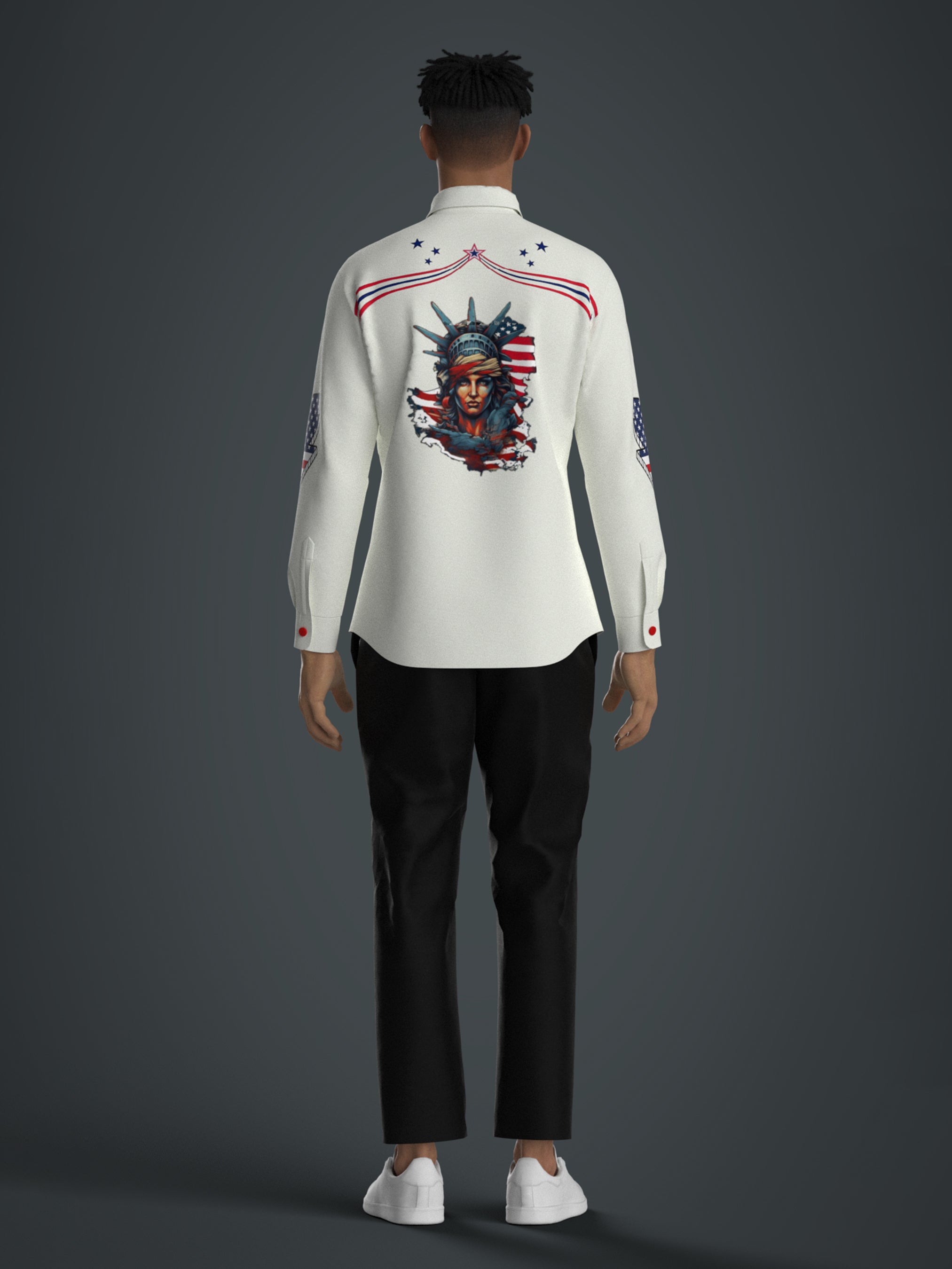 Patriotic American Embroidered Shirt