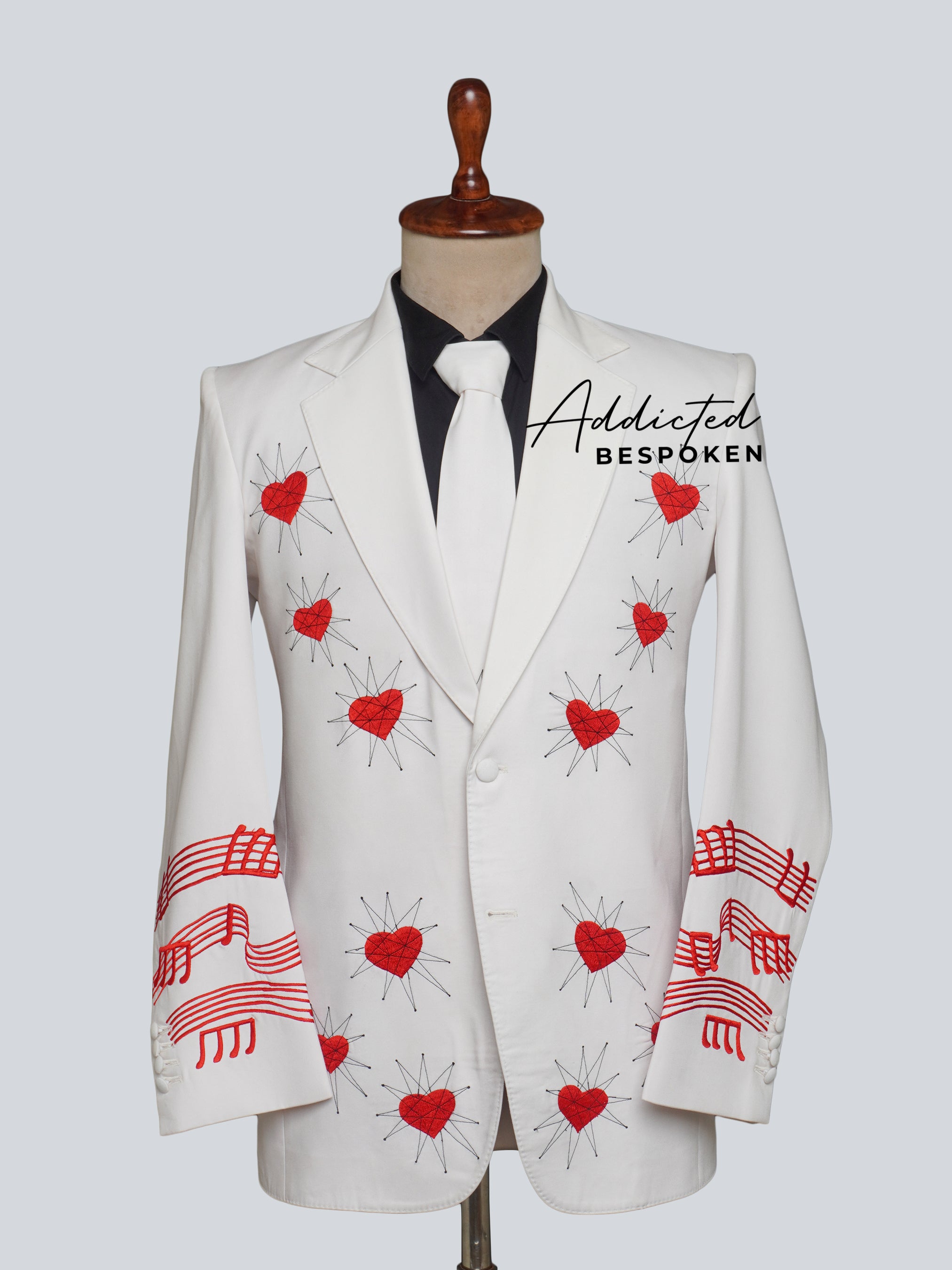 Hearts & Music Notes Embroidered Suit