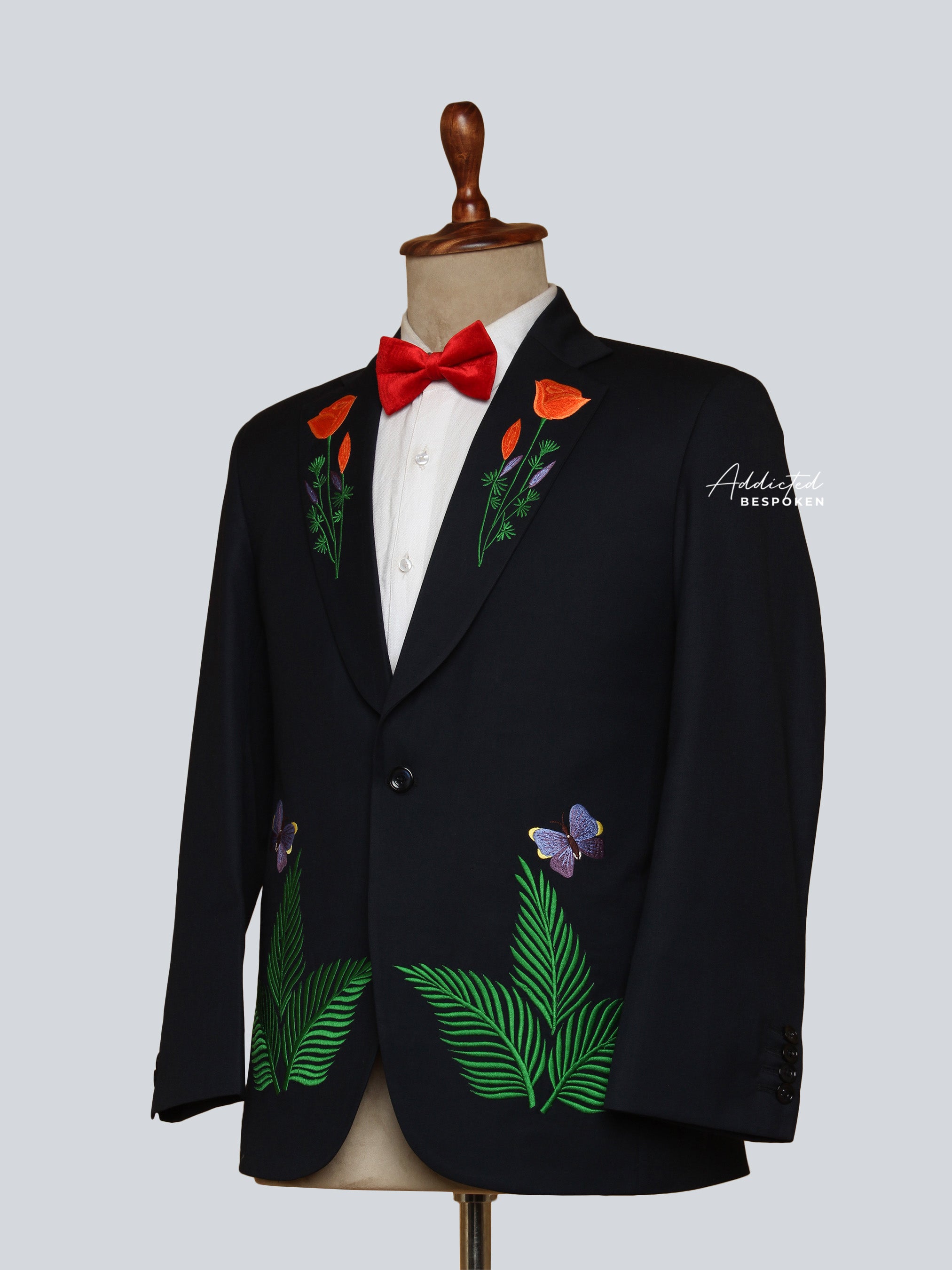 Butterfly & Floral Embroidered Suit