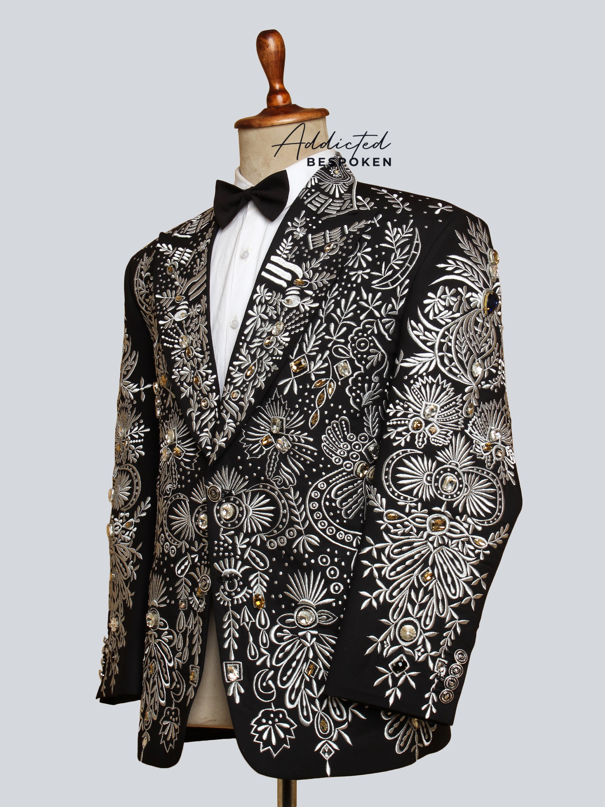 Embellished Embroidered Blazer Suit