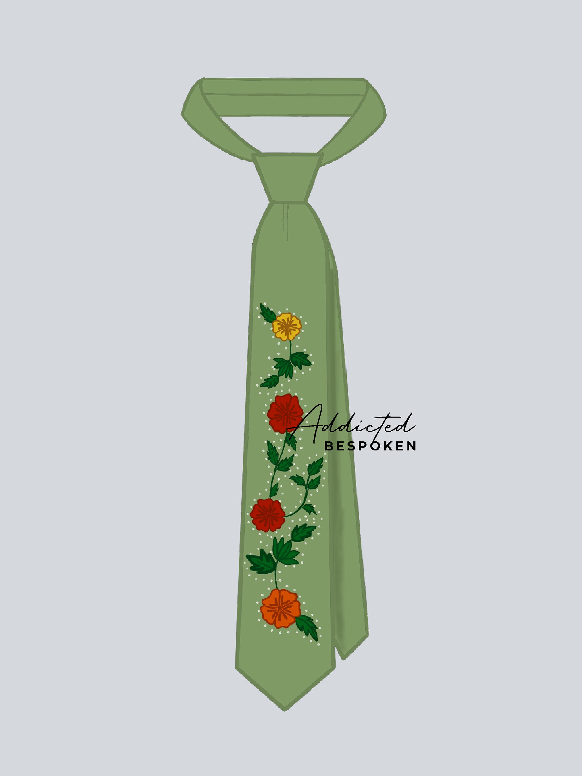 Vibrant Floral Embroidery Tie