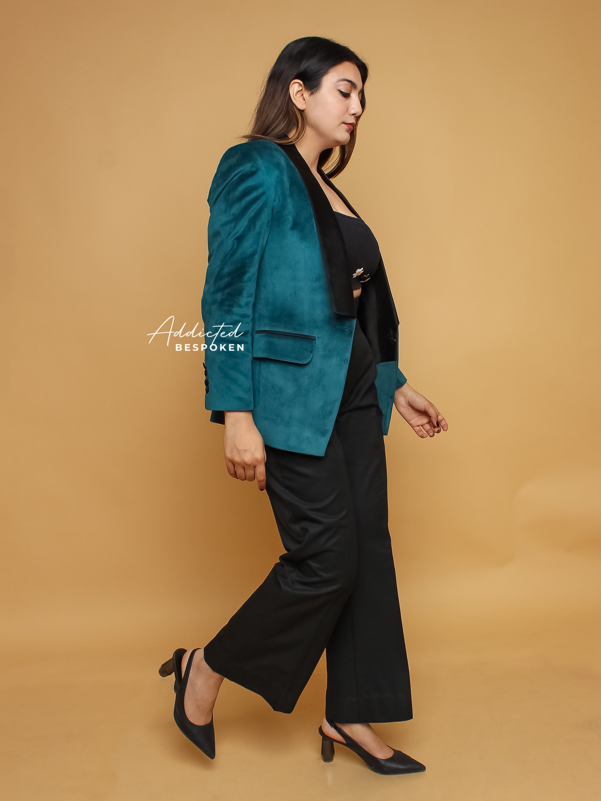 Emerald Green Velvet Blazer(CLS)