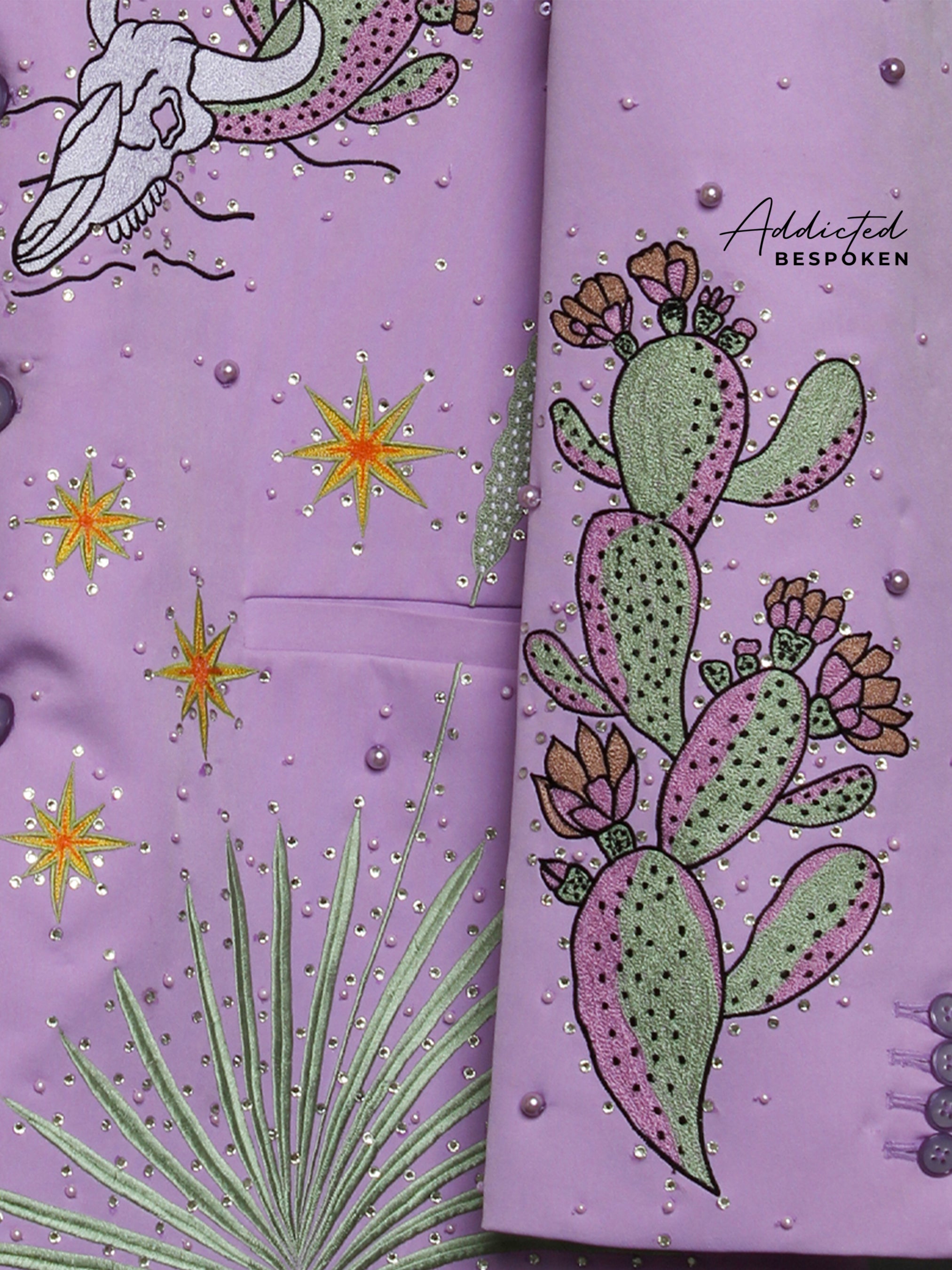 Desert Bloom Lavender Embroidered Suit