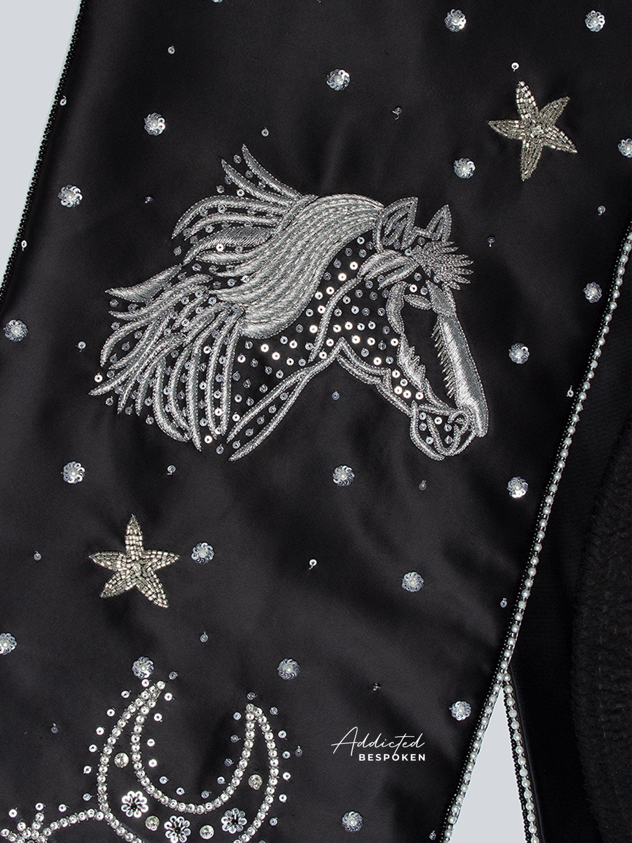 Western Silver Embellished Scarf