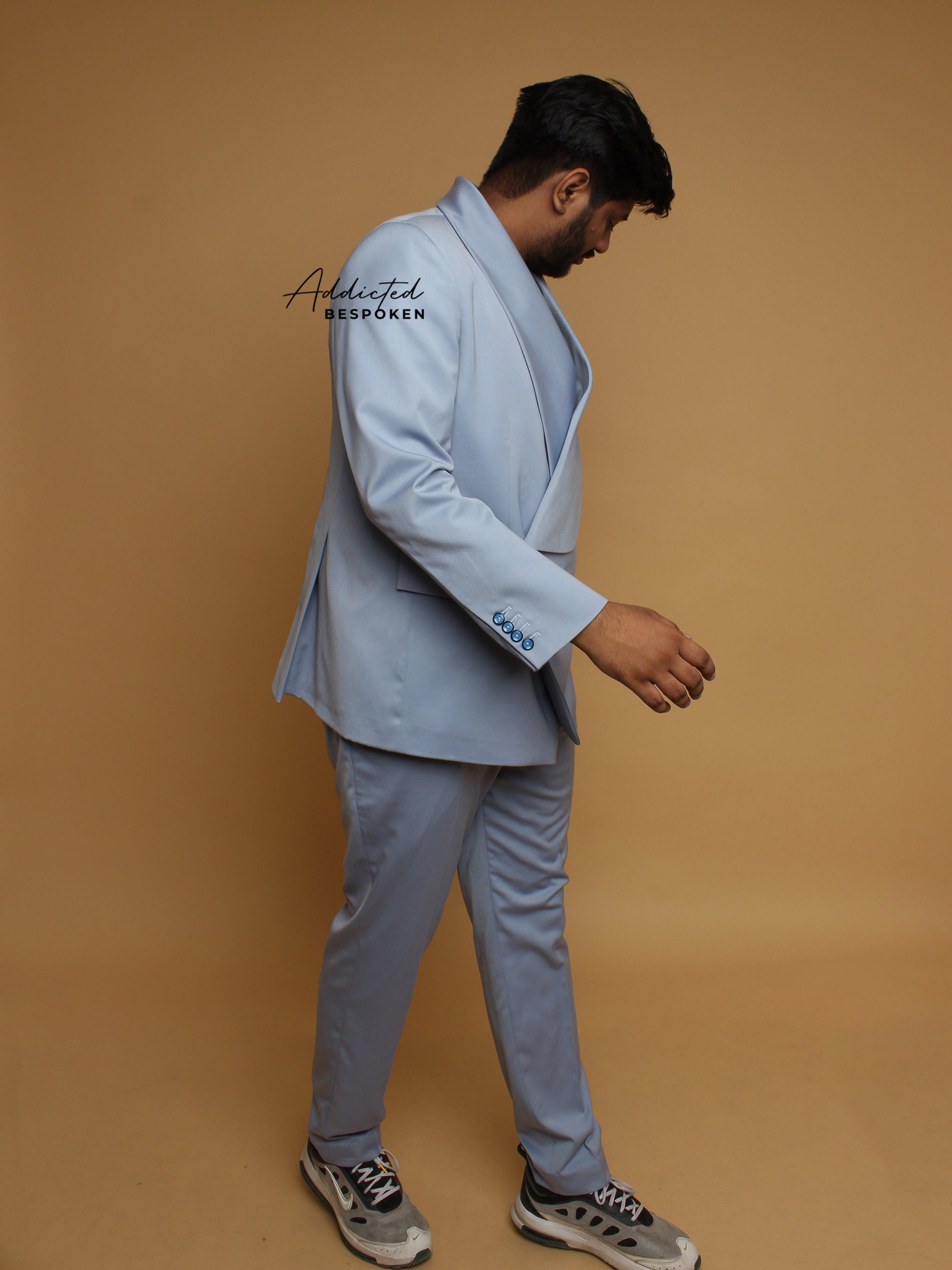 Modern Overlap Blazer Suit