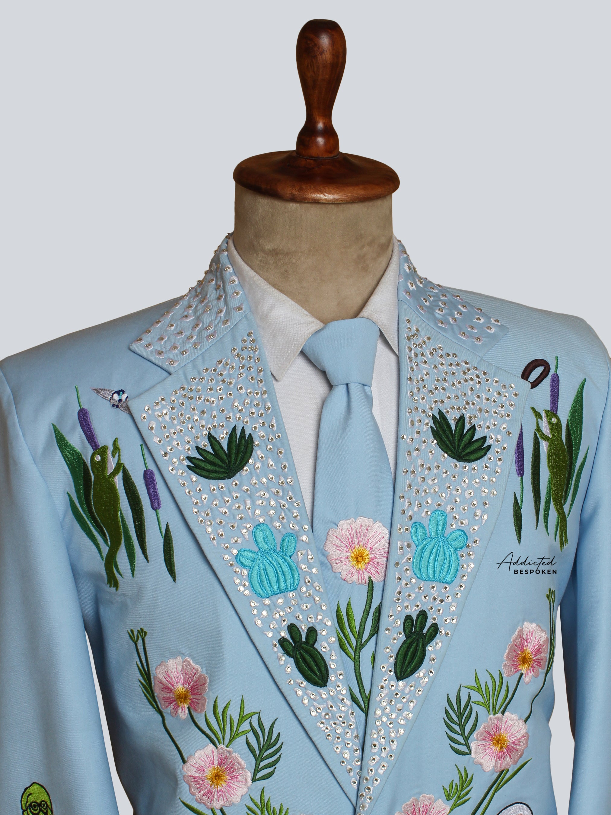 Powder Blue Skelton Fringe Suit