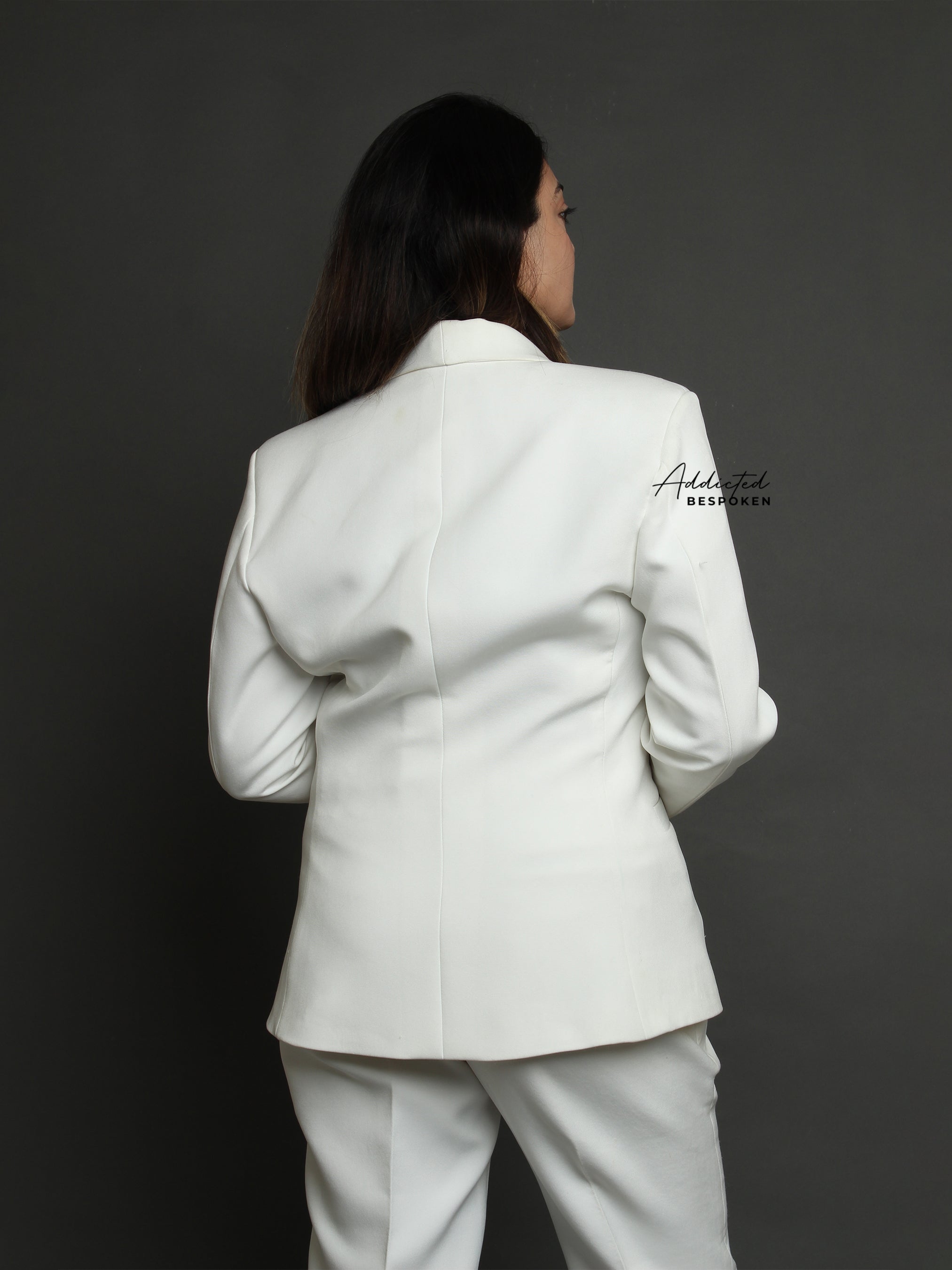 Tailored White Cotton Pantsuit