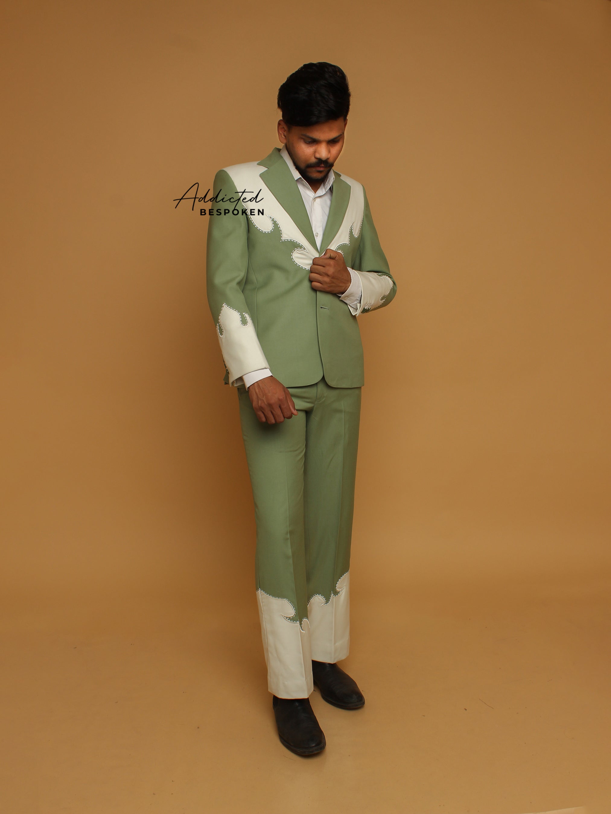 Modern Sage Western Cut Suit