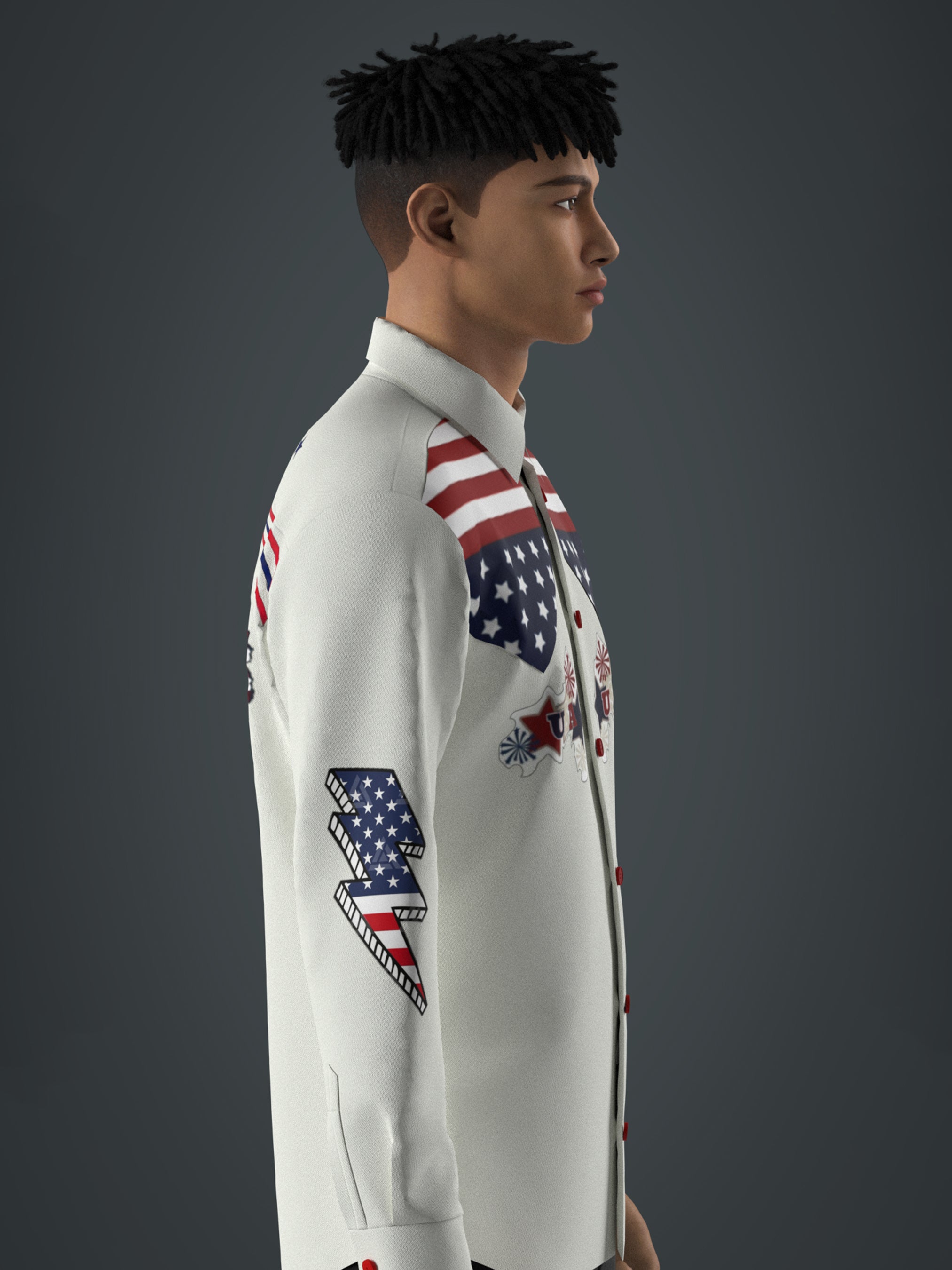 Patriotic American Embroidered Shirt