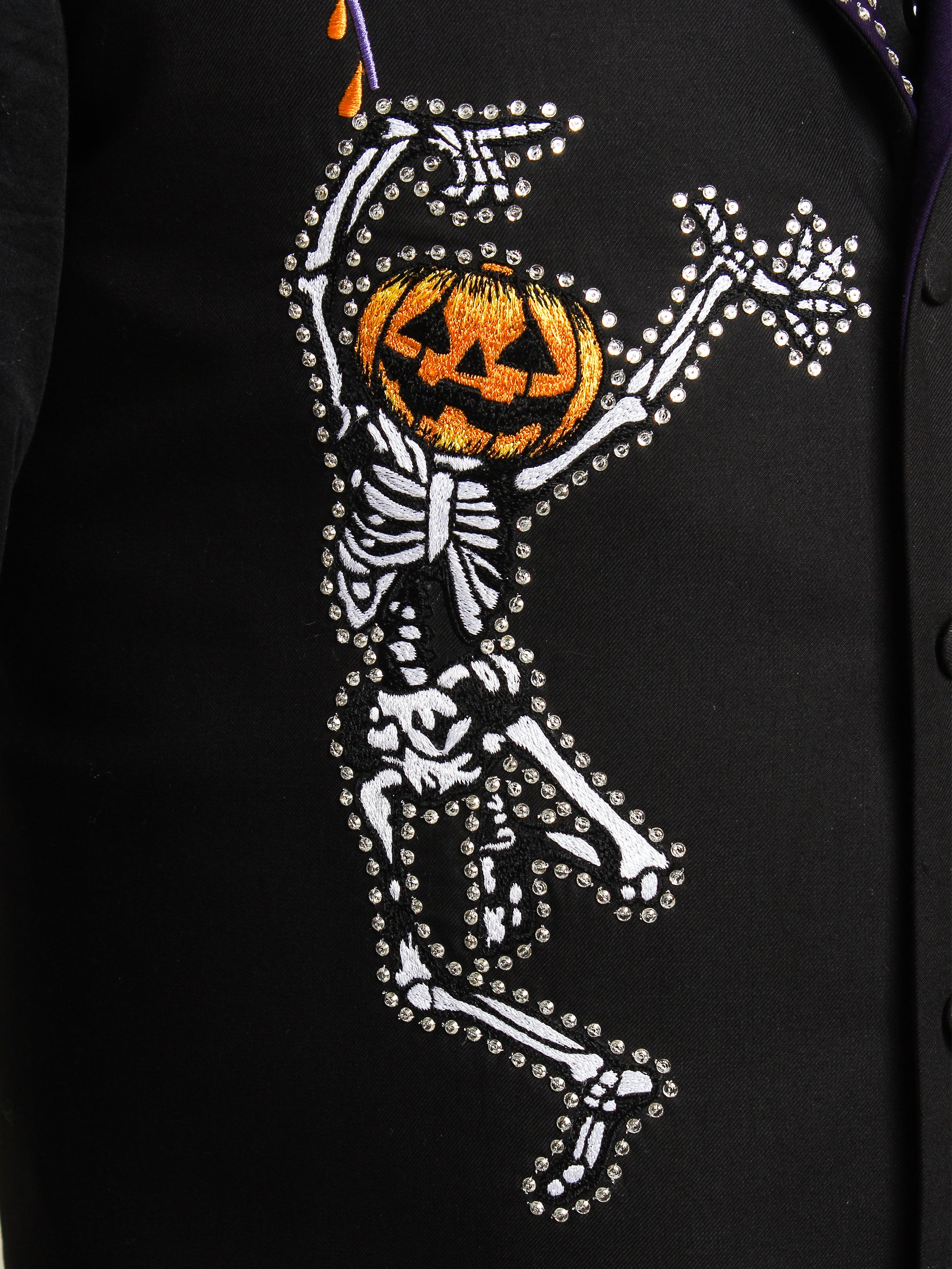 Artistic Skeleton Embroidered Western Suit