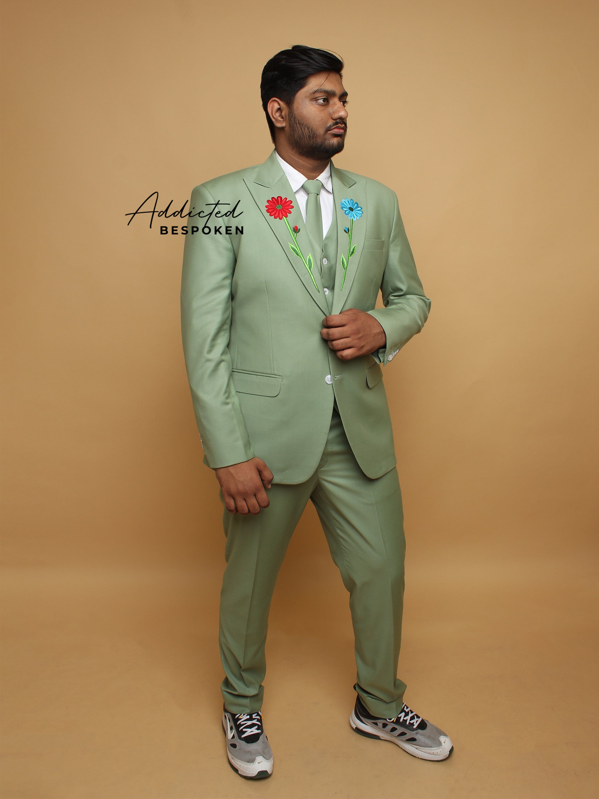 Emerald Floral Wedding Suit