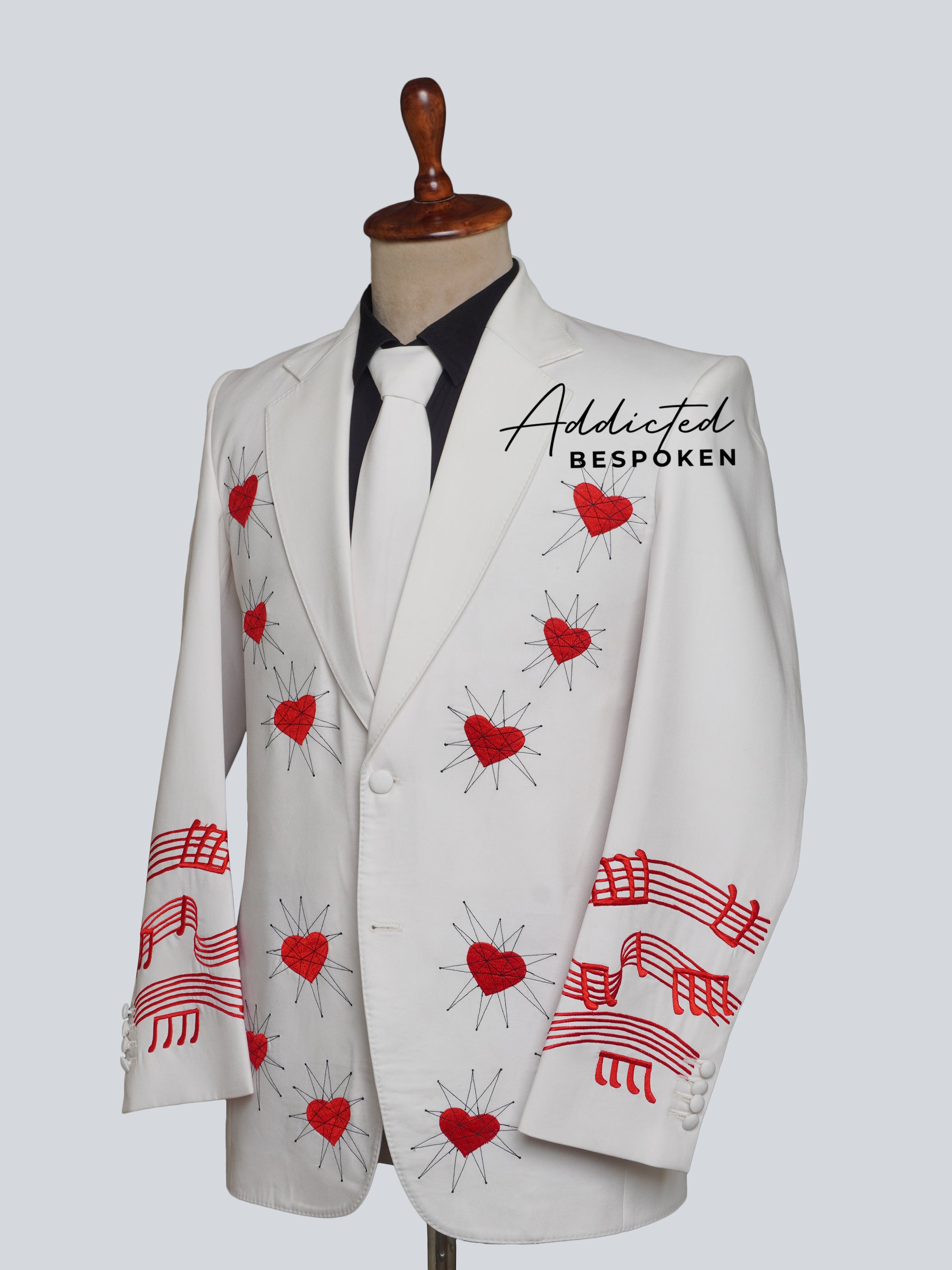 Hearts & Music Notes Embroidered Suit