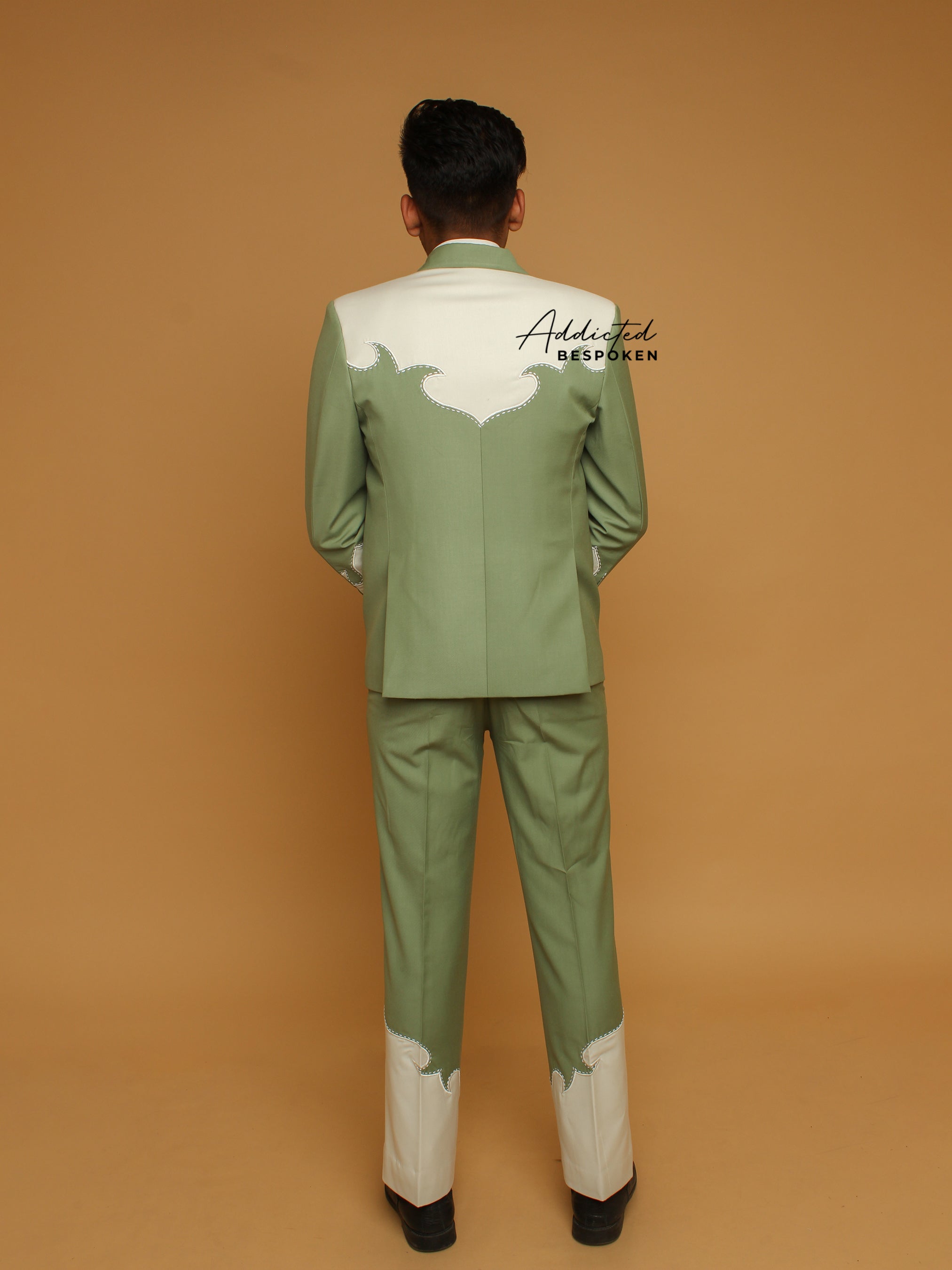 Modern Sage Western Cut Suit