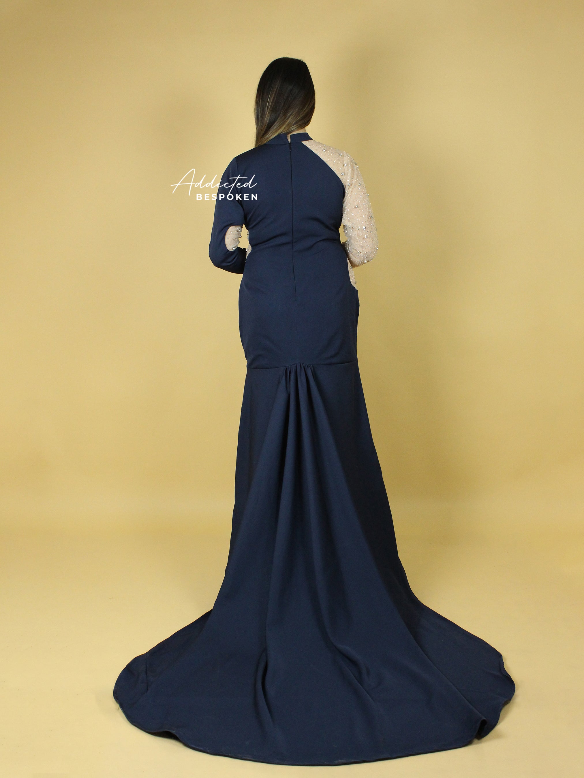 Blue Mermaid Evening Gown