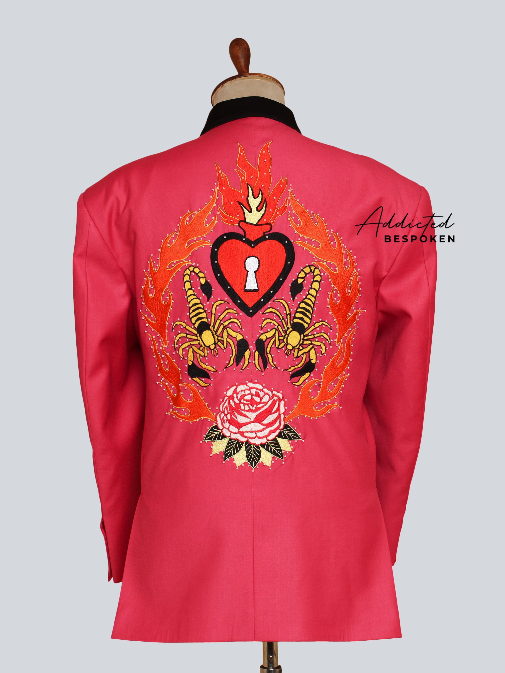 Vivid Rose Embellished Suit