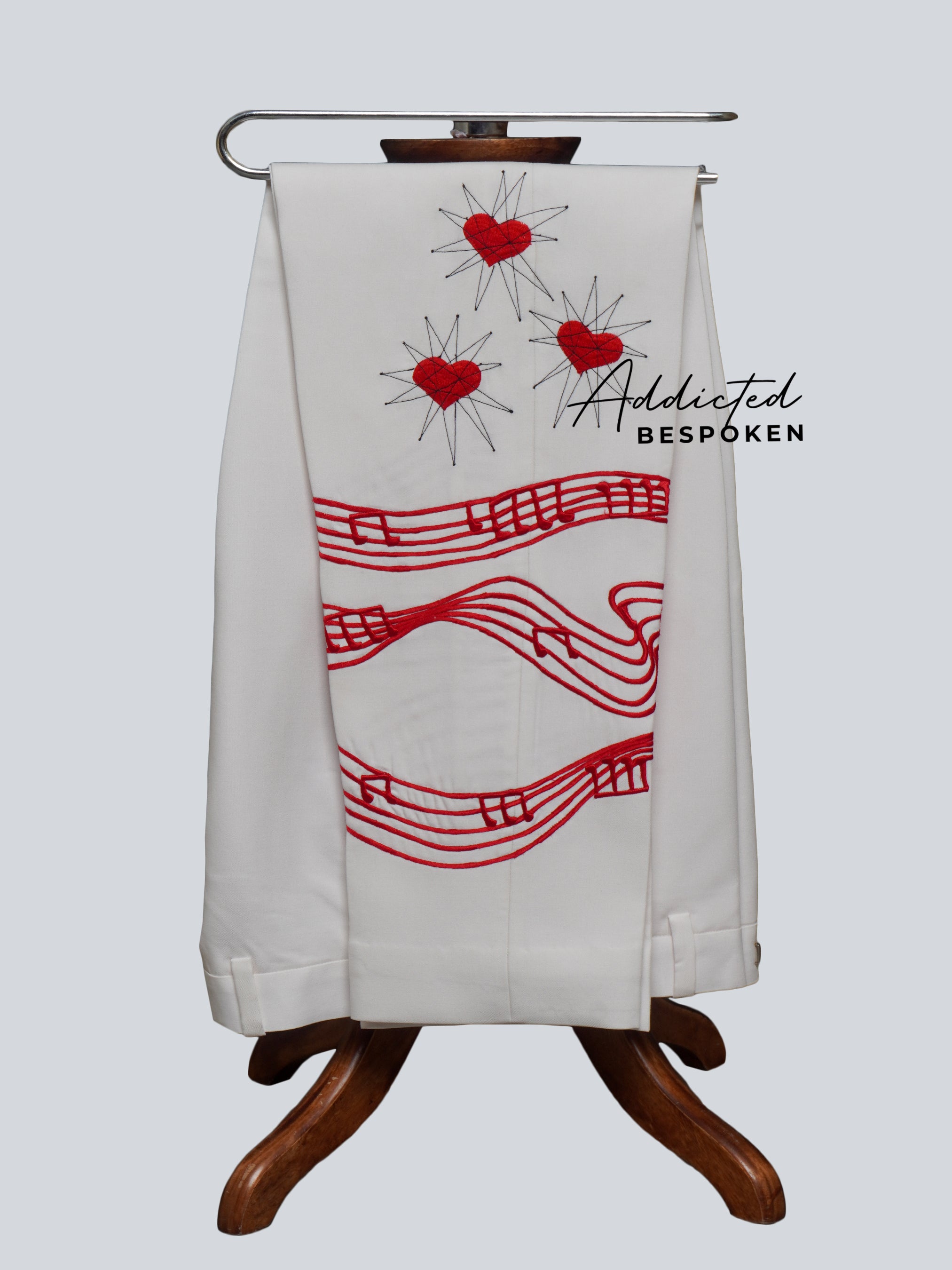 Hearts & Music Notes Embroidered Suit