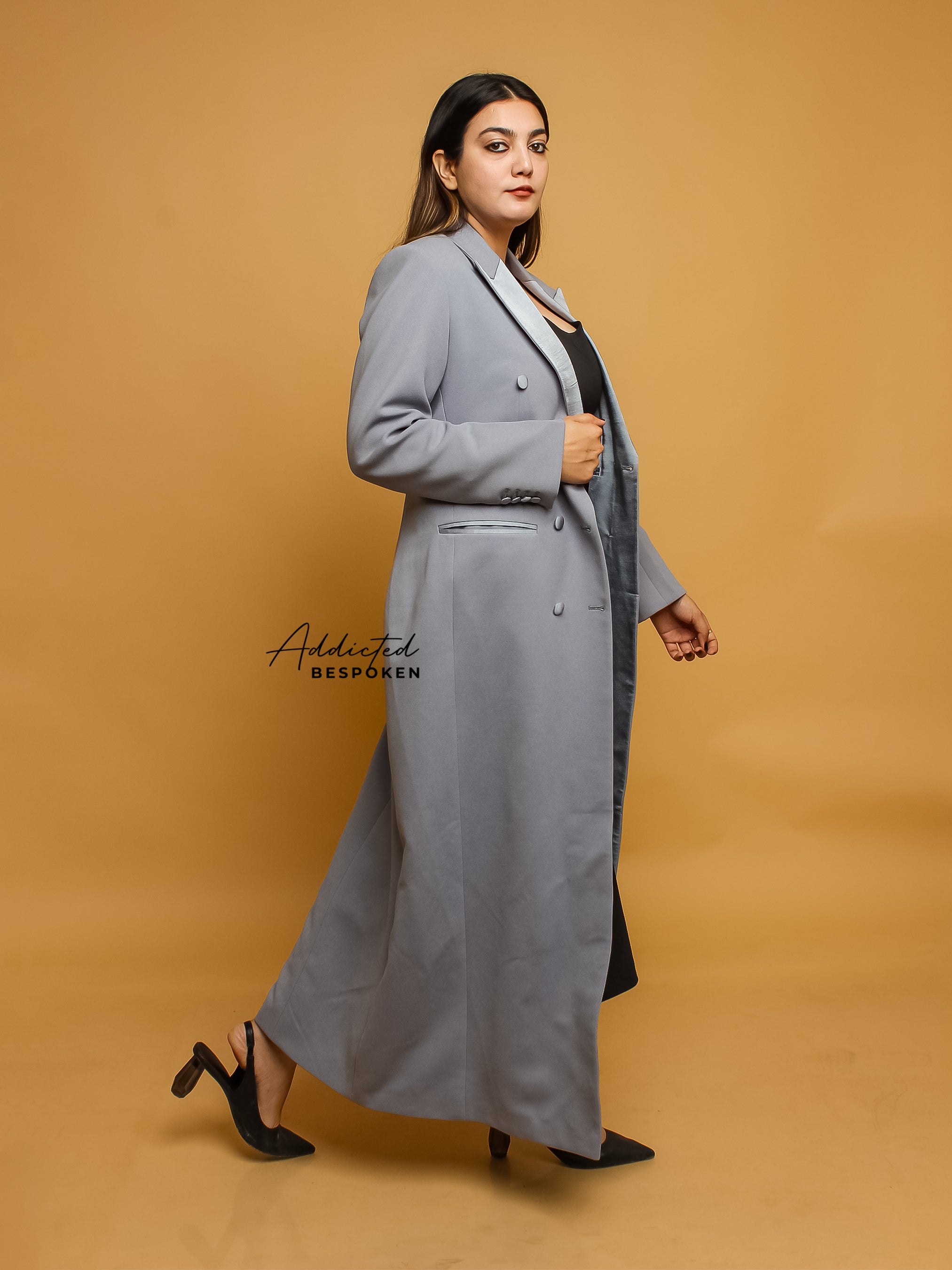 Grey Long Blazer Dress(CLS)