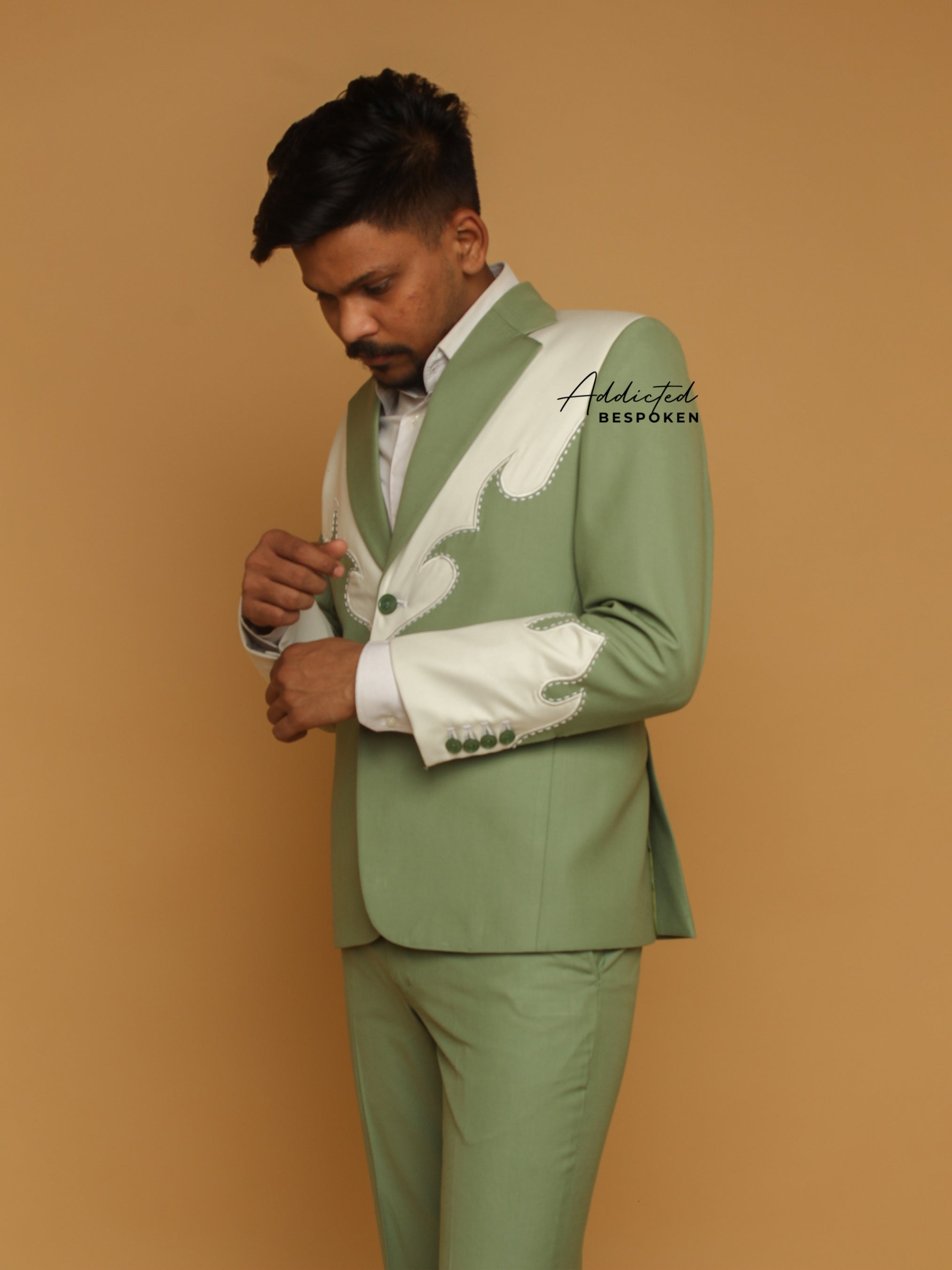 Modern Sage Western Cut Suit