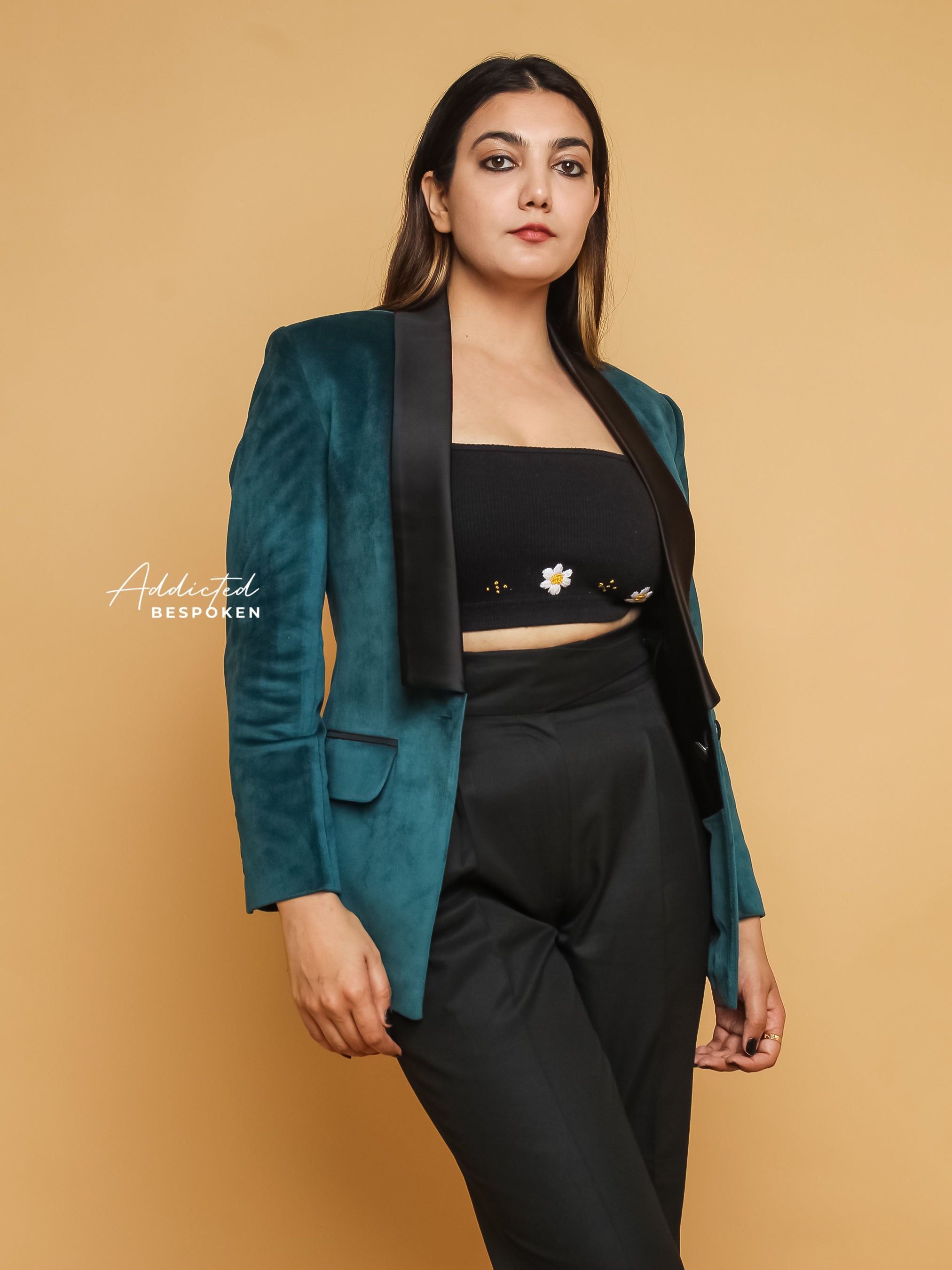 Emerald Green Velvet Blazer(CLS)